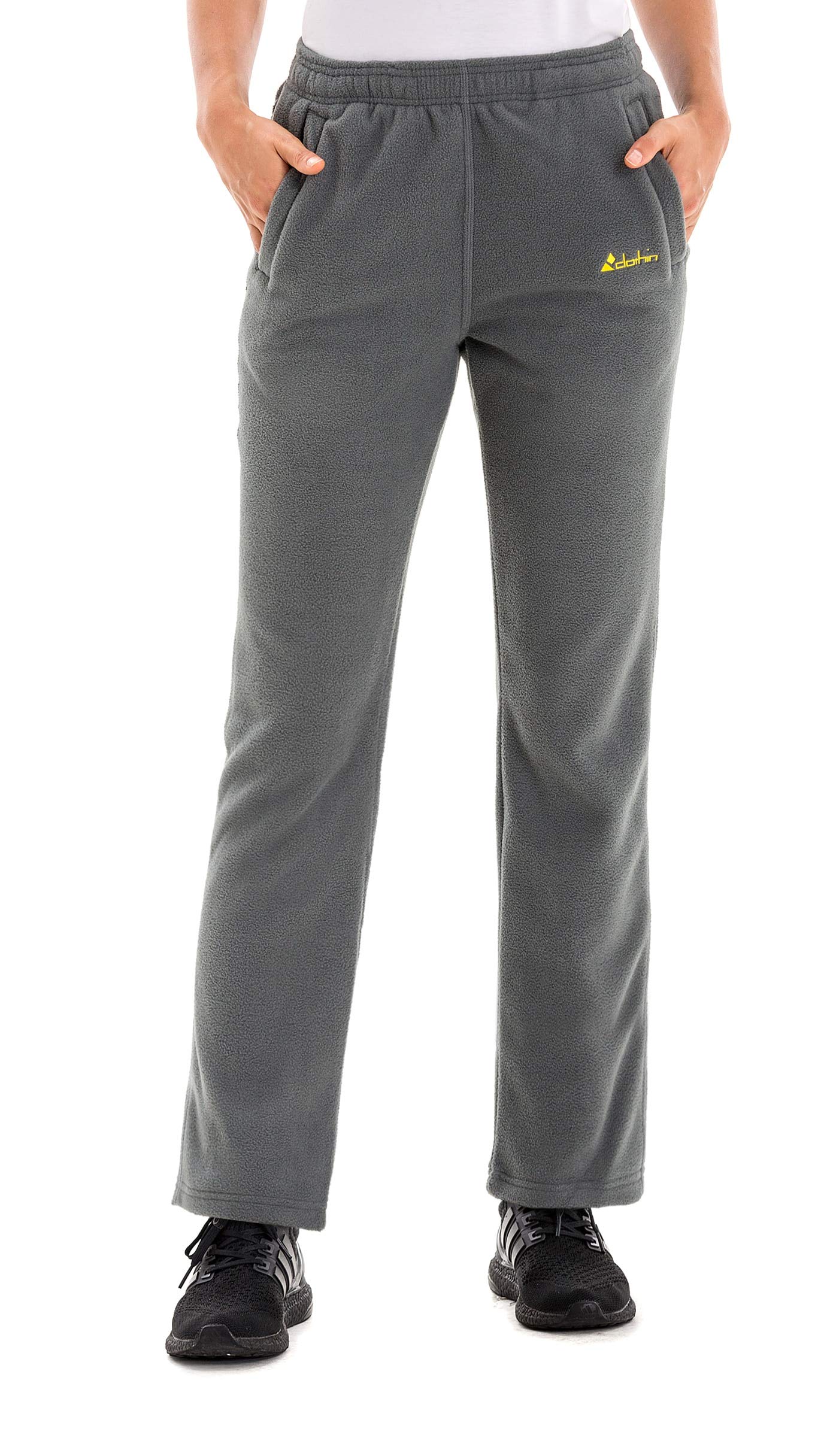 clothin Men/Women Polar Fleece Thermal Sweatpants (US S,Gray)