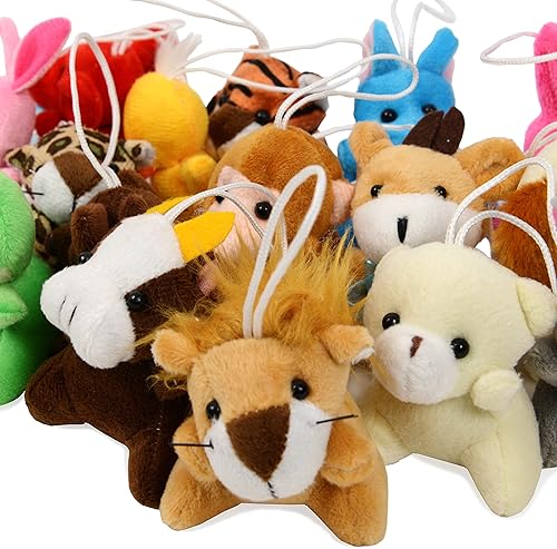Miniatura 6 de Paquete de 16 mini juguetes de peluche de animales, juguetes de felpa suave para recuerdos de fiesta de niños, adorno de llavero, suministros de