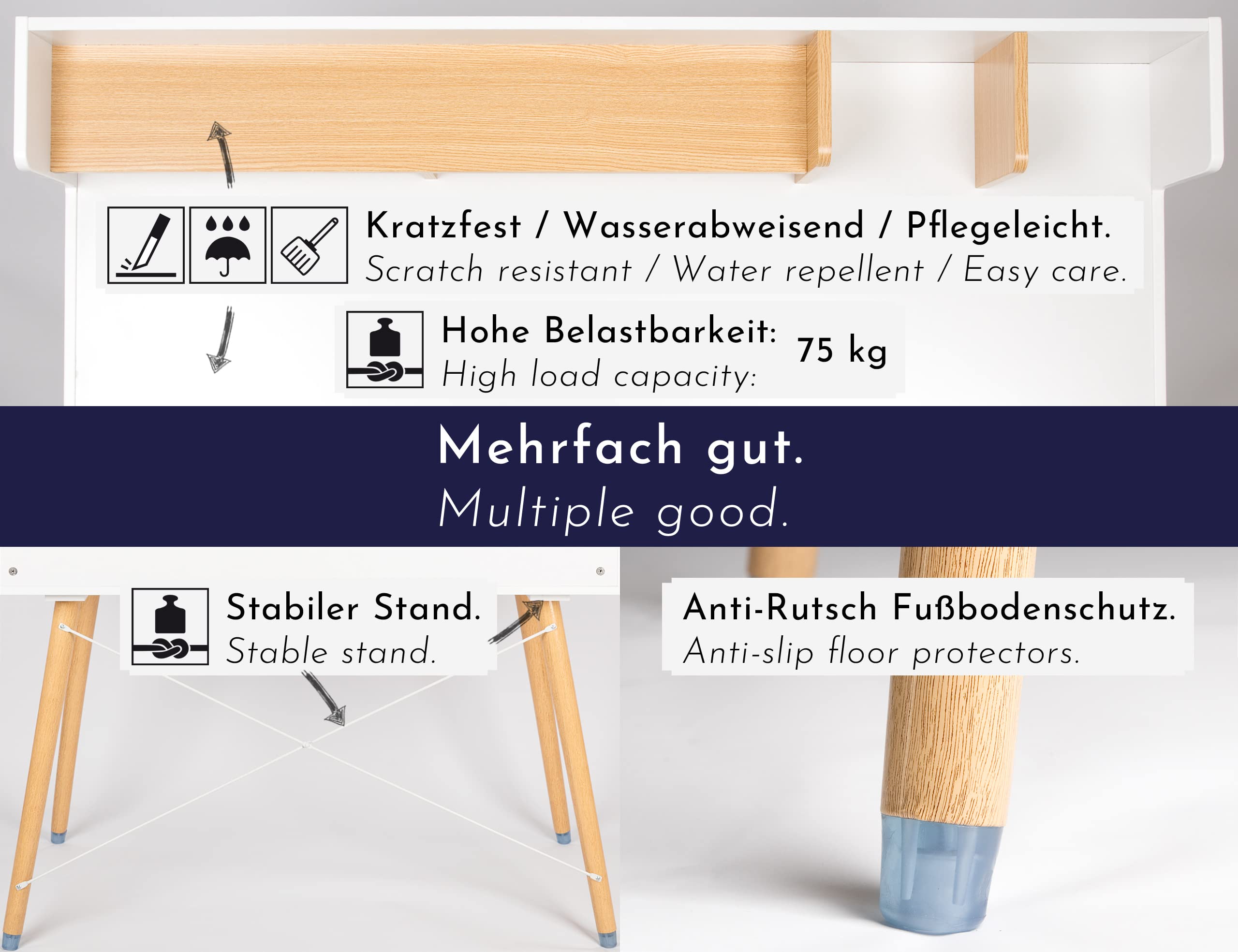 GreenForest Bureau met monitorplank, computertafel, pc-tafel met