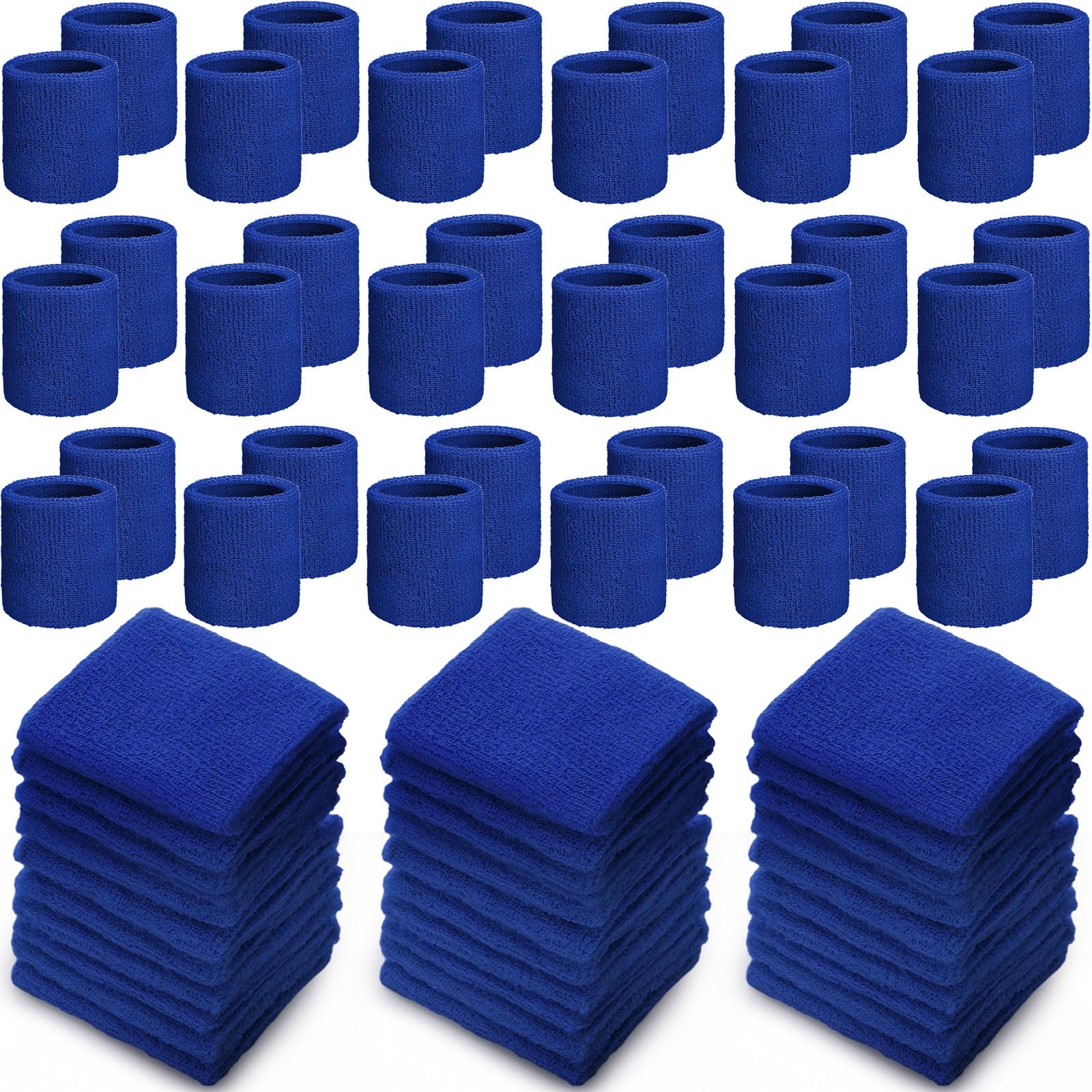 60 Pcs Wristband Bulk Sweatband Neon 80s Sports Thick Cotton