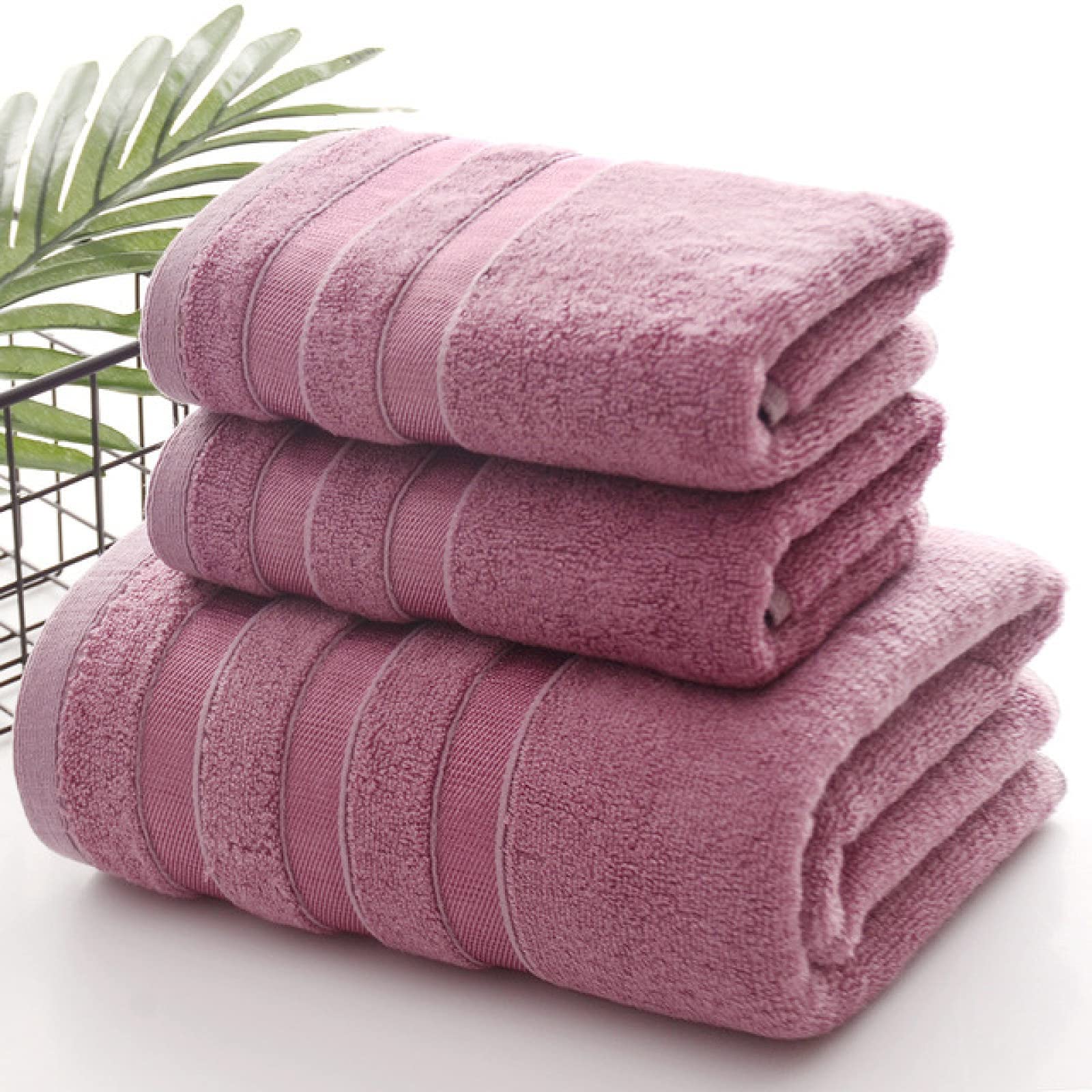 Serviette en fibre de bambou 70x140 et 35x75 cm : kit serviette de bain et drap de plage