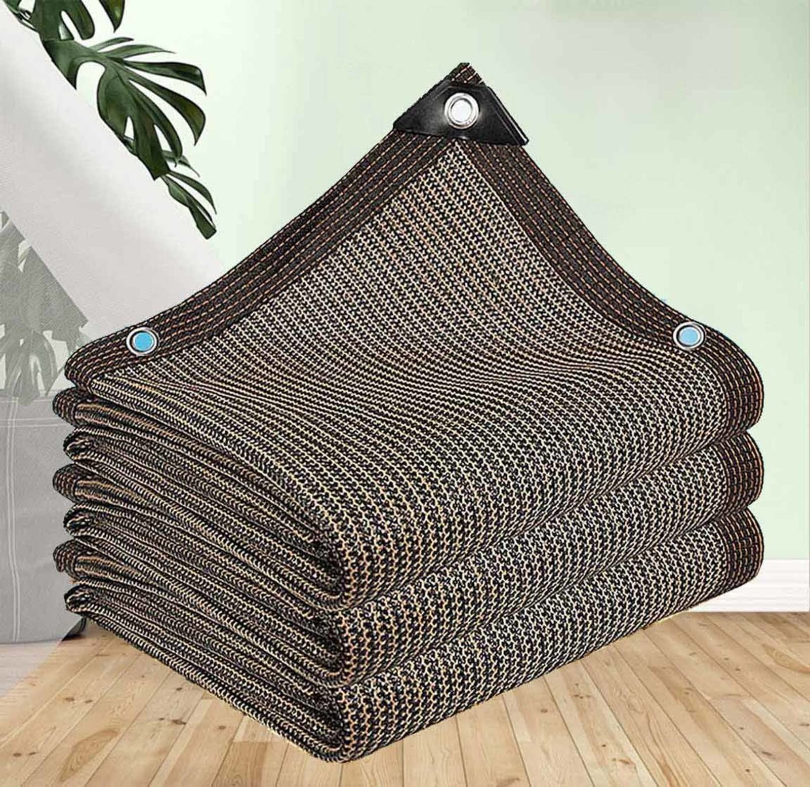 WQPMNYG Outdoor Garden Shade Tarps 2m x 2m Windproof Sail Shade Net Anti-Aging Tarpaulin Breathable Cover for Pergola Balcony Courtyard - Brown 3x6m