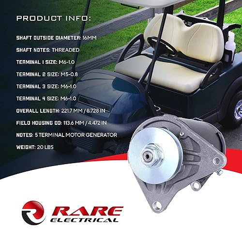 Miniatura 5 de RAREELECTRICAL Ez Go Arrancador compatible con generador de carrito de golf, motor de 4 ciclos 25533-G01 26993-G01 27065-G01