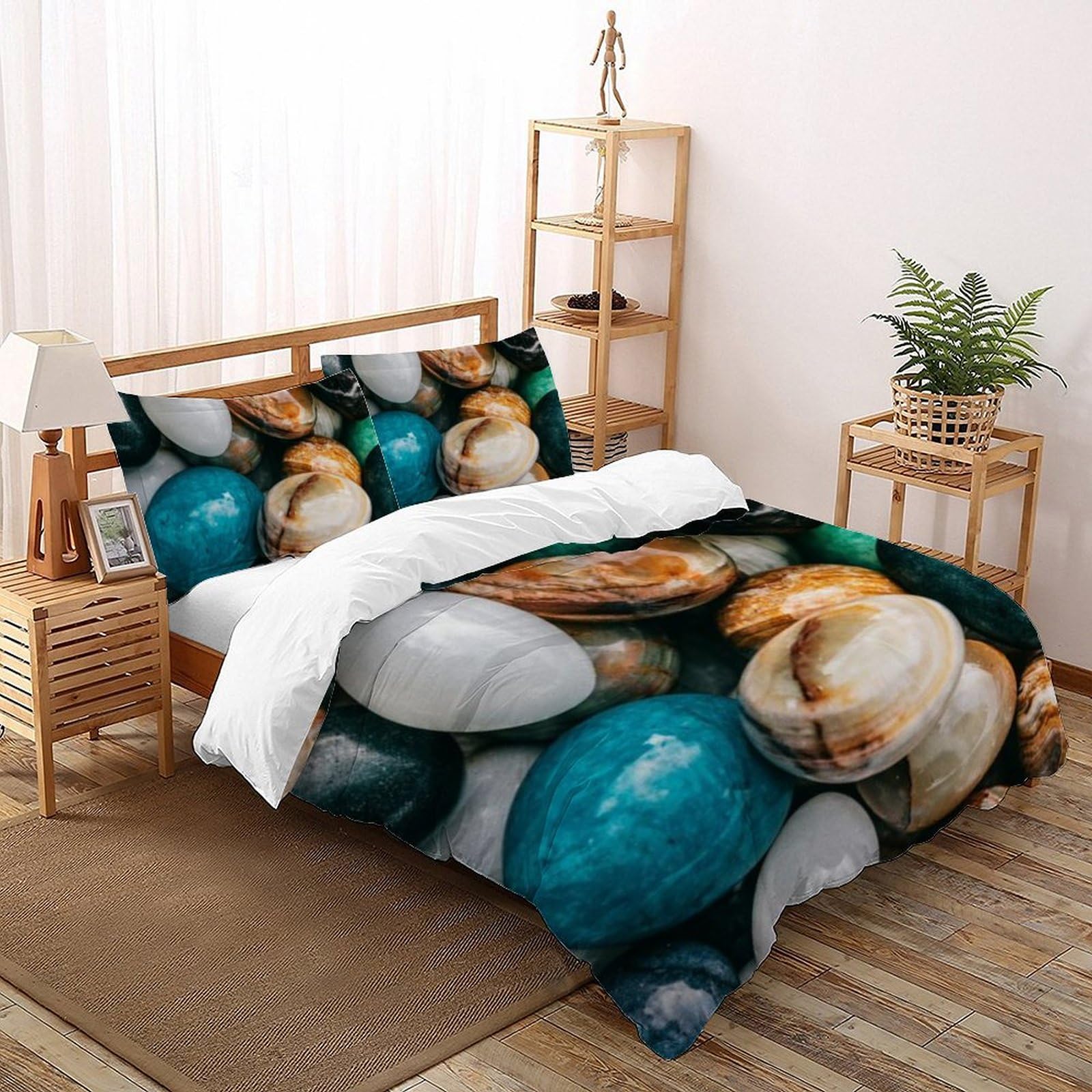 Housse de couette pierres précieuses colorées en microfibre infroissable 3D