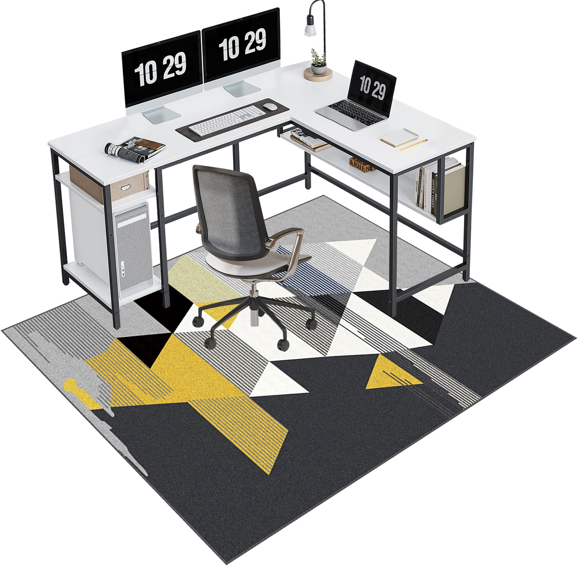 EYKWKB 150 x 180 cm Office Chair Mat for Carpeted and Hard Floor Gaming Chair Mat Multi-Purpose Carpet Protector Chair Mats Anti-Slip Low Pile Carpet Mats for Home Office Floor Protectors for Chairs
