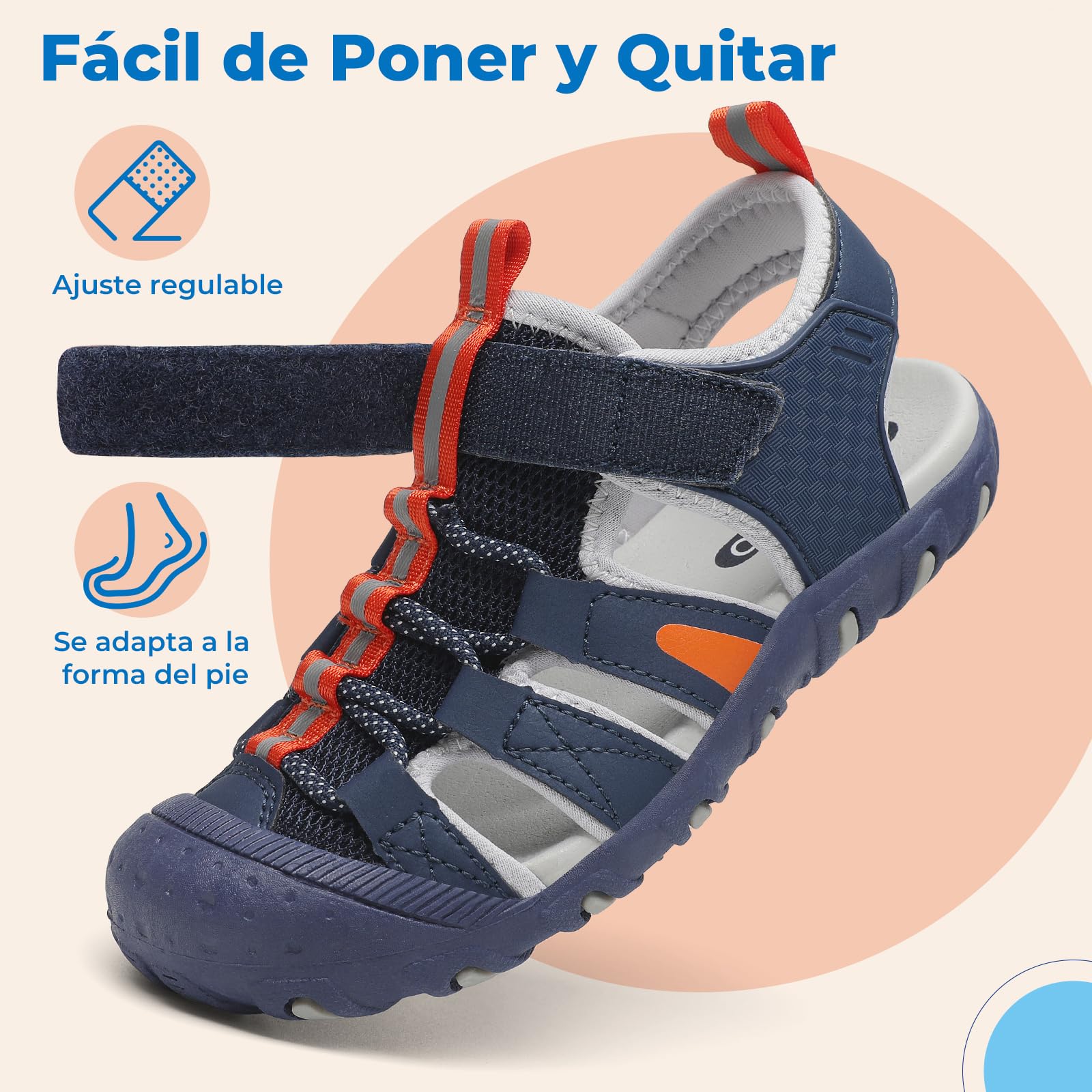 SAGUARO Sandalias Calzado de Verano para Niños Puntera Cerrada para Trekking y Senderismo Tallas 25-38