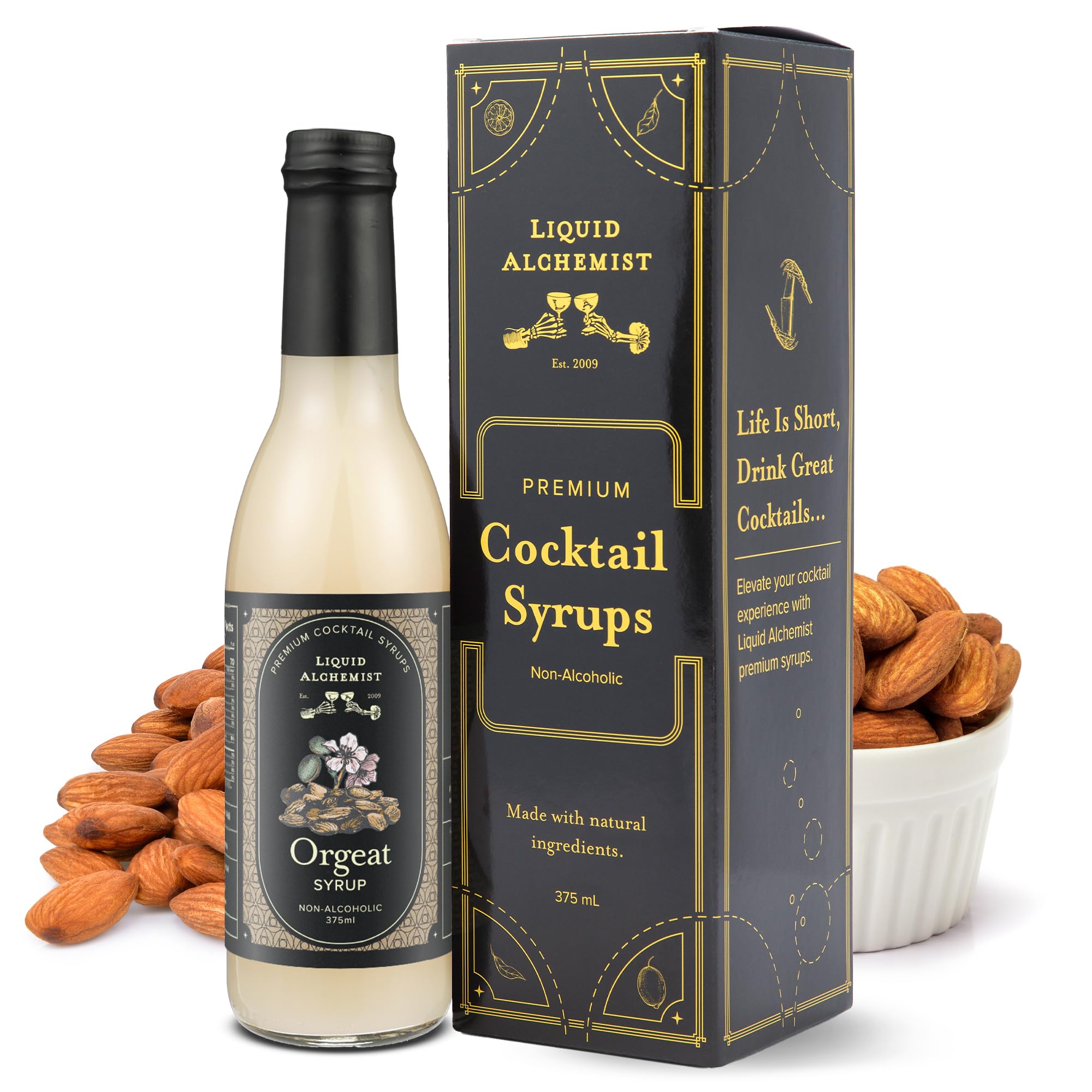 Liquid Alchemist Orgeat Syrup for Cocktails - Real Ingredients Make Our Almond Syrup the Perfect Mai Tai Mix - Non-GMO, Gluten Free & Vegan (12.7 oz)