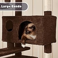 Vista 6 de Yaheetech Torre de árbol para gatos de 54 pulgadas, mueble con poste rascador para gatitos, casa de mascotas para jugar