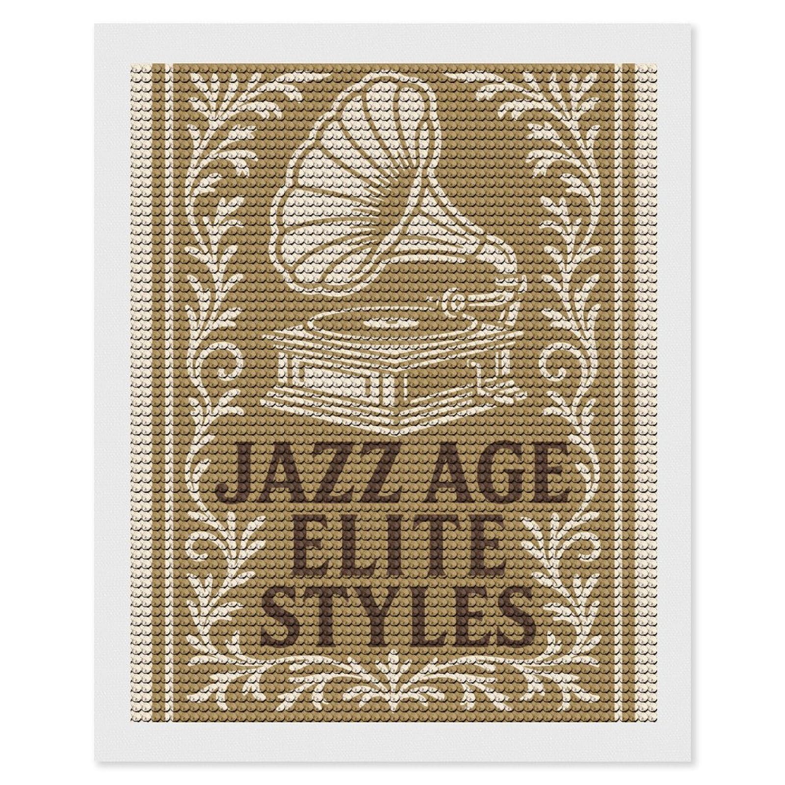 Junmoney Jazz Age Elite Styles Art Deco Crystal Diamond Art Kit 16"x20", Modern Decor, Boho Decor, Wall Art Gift, Decorative Artwork, Creative Hobby