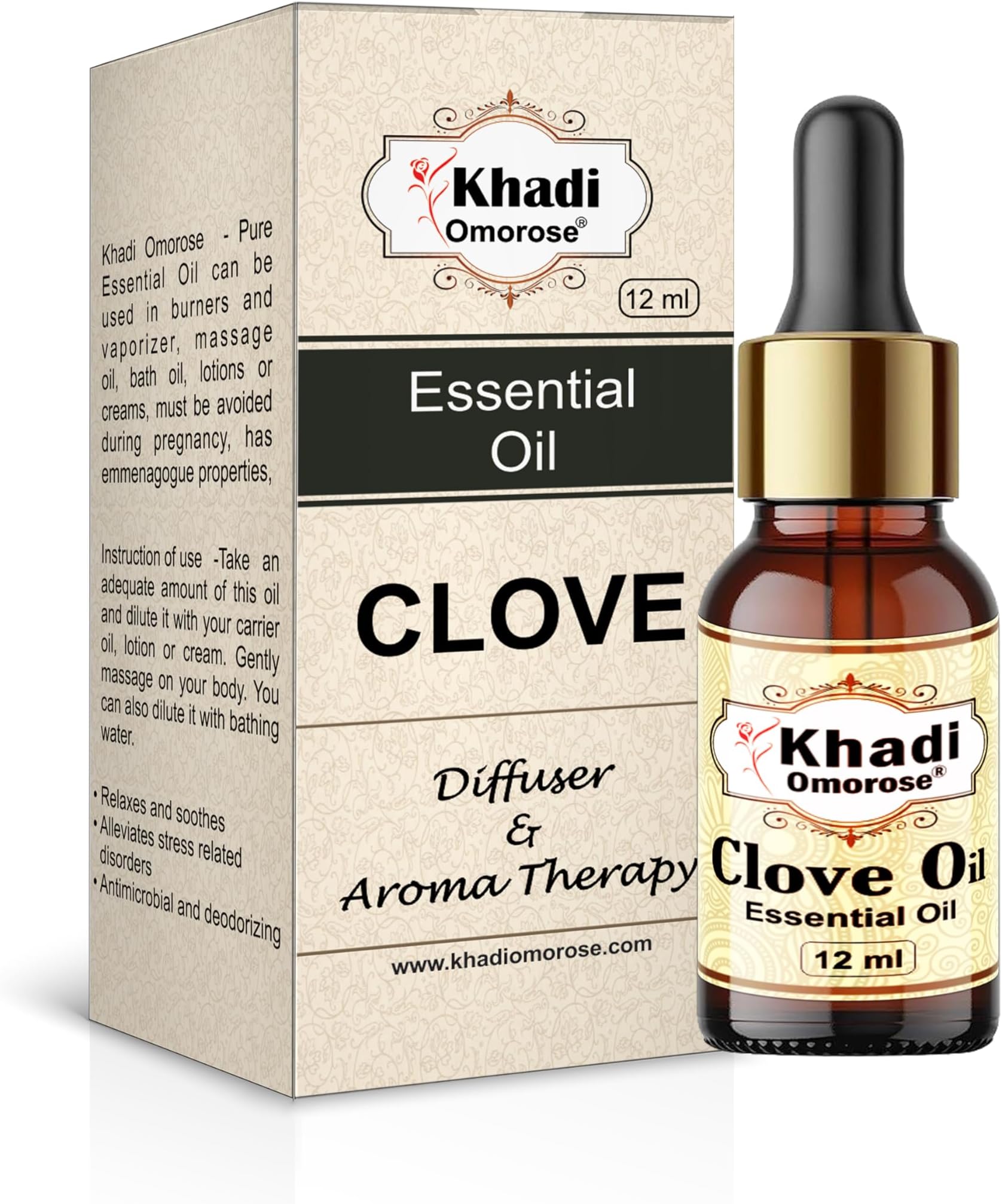 Clove Bud Essential Oil | Pure, Natural & Undiluted For Hair, Skin & Tooth (12 ML)