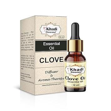Khadi Omorose Clove Bud Essential Oil | Pure, Natural & Undiluted For Hair, Skin & Tooth (12 ML)