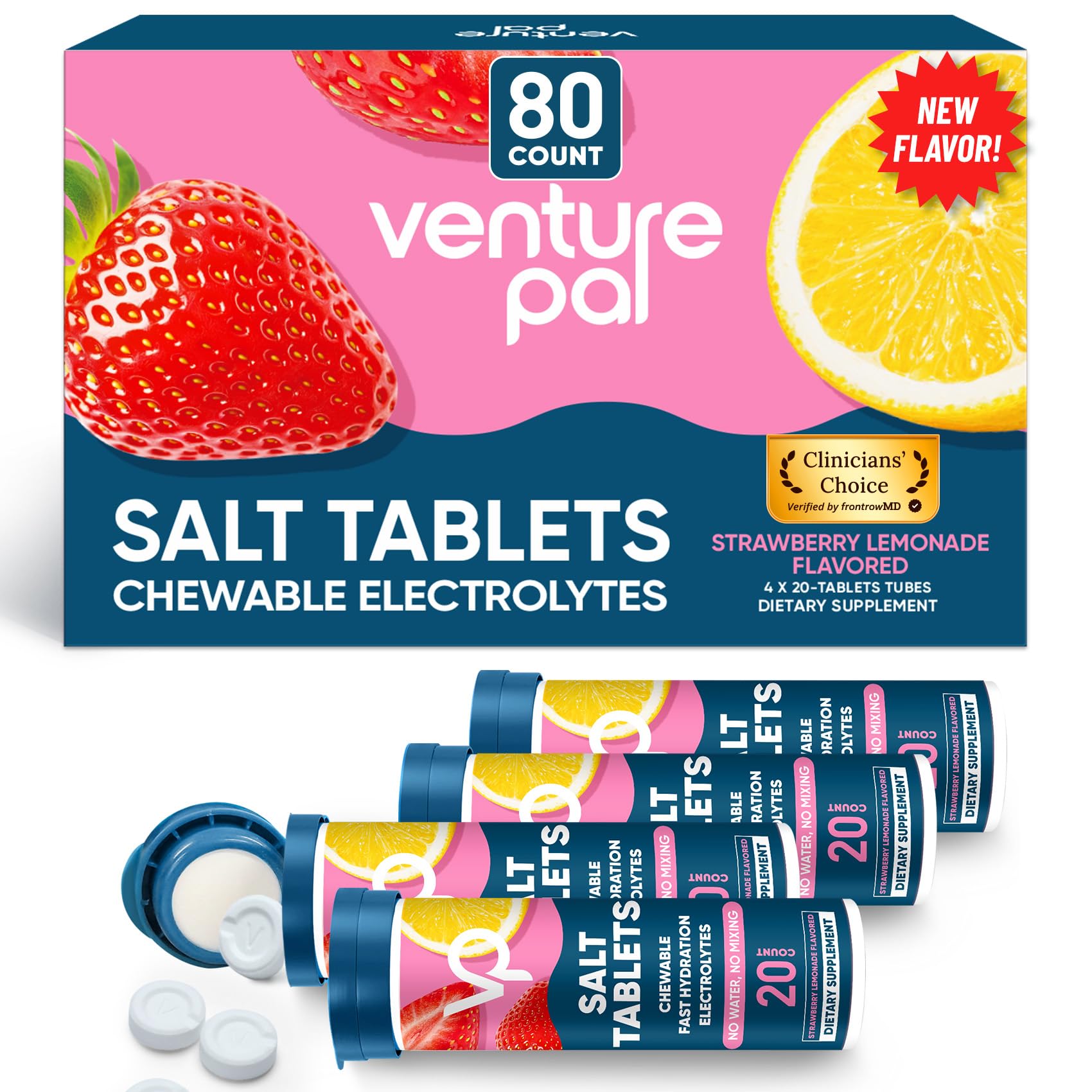 Venture Pal Chewable Electrolyte Tablets, 80 Count, Fast-Dissolve, Variety — Amazon image 12