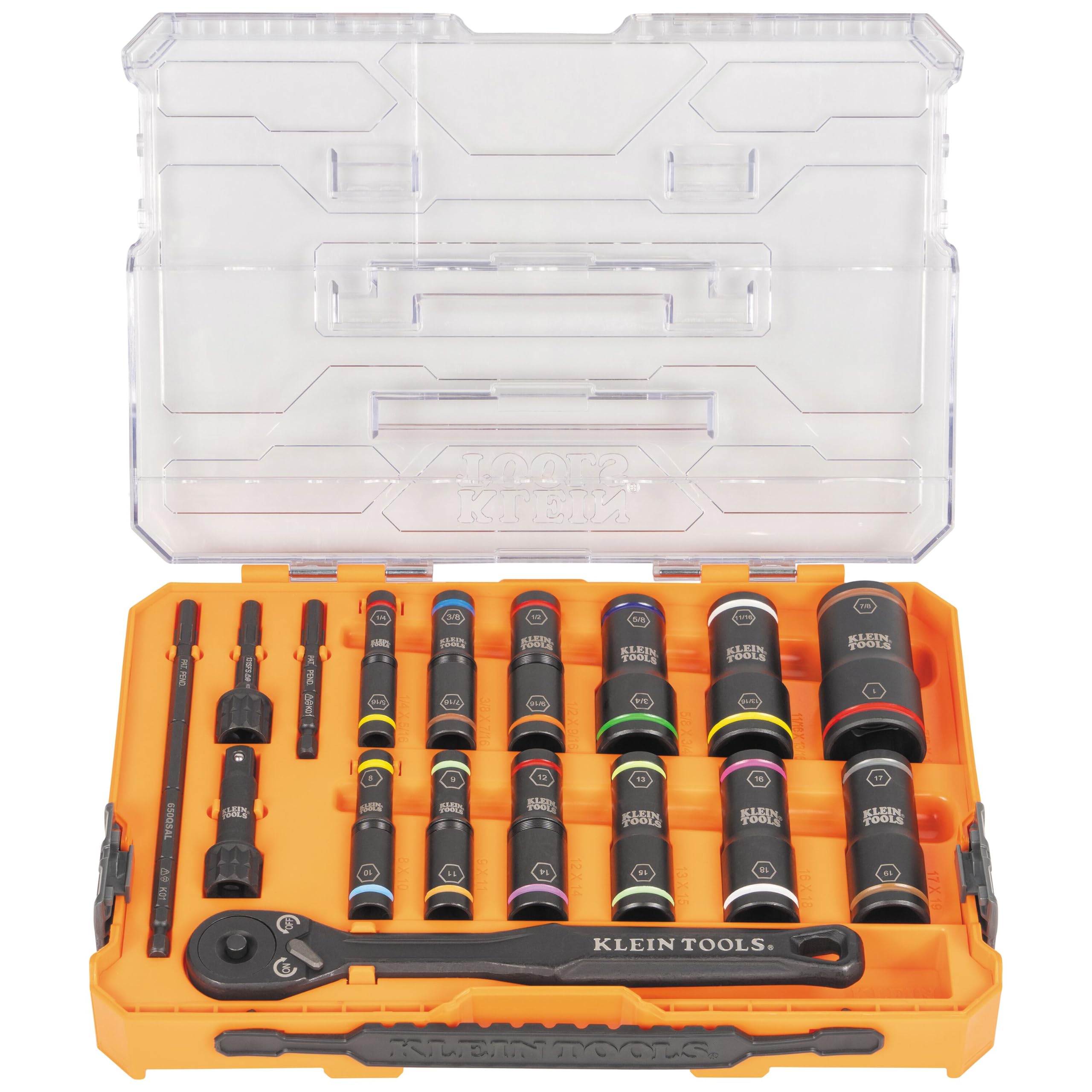 Klein Tools 65626 KNECT Deep Well Impact Socket Set, 3/8-Inch
