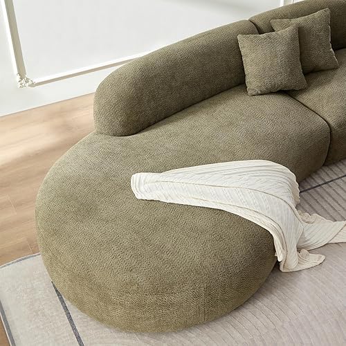 Miniatura 7 de Sofá modular modular minimalista de 135.4 pulgadas, cómodos sofás tapizados Boucle con diván de gran tamaño, sofá profundo, sofás modulares y