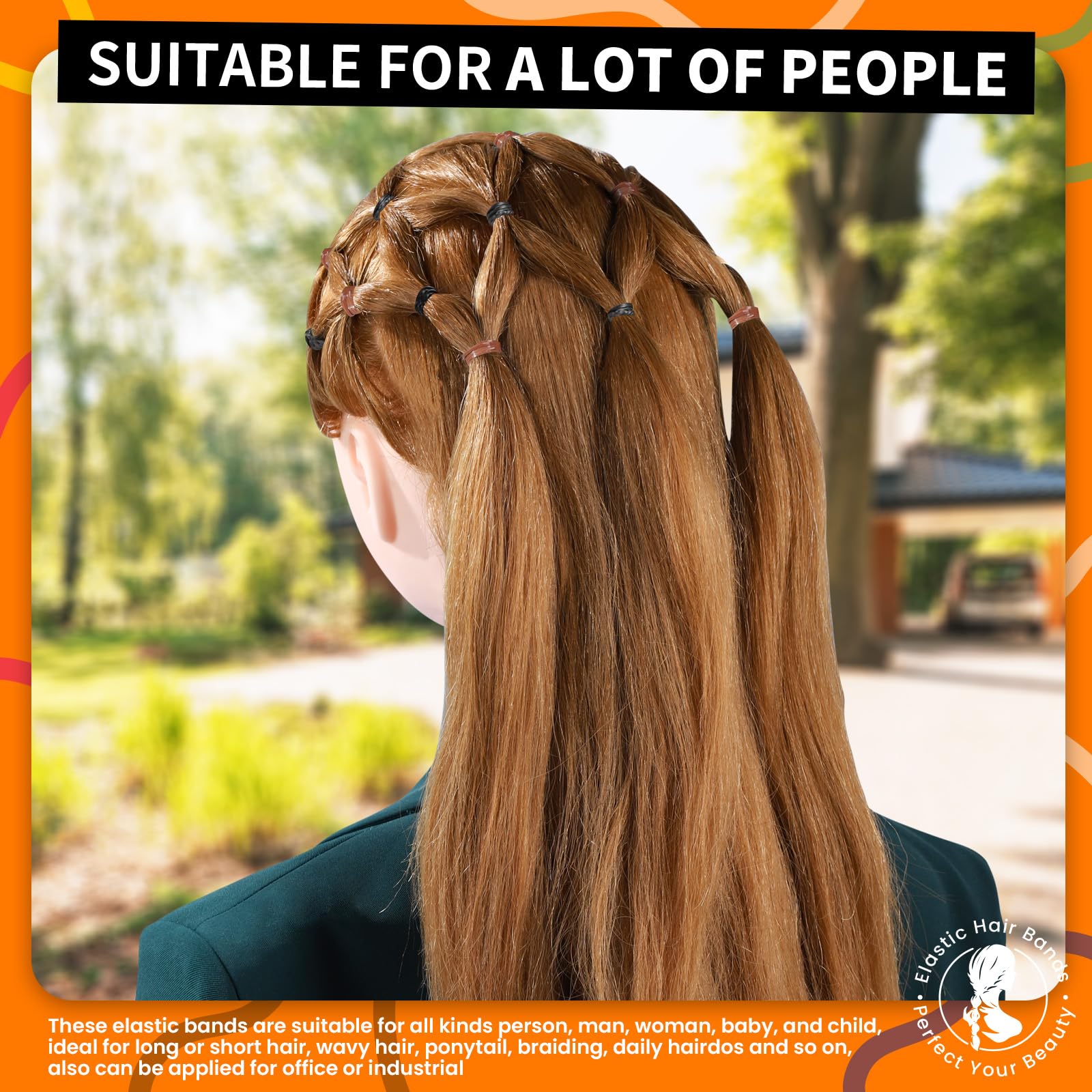 Teenitor Bandas elásticas para el pelo, 2000 unidades de gomas para el cabello, gomas elásticas para el cabello, lazos pequeños para el cabello, transparente, negro, marrón y color