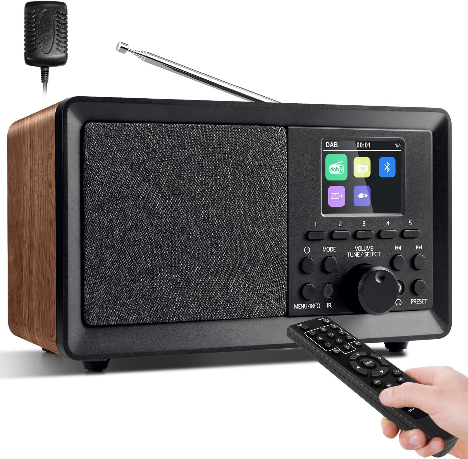 Wholede DAB Plus Radio mit Bluetooth, DAB Radio mit Fernbedienung DAB+ ...