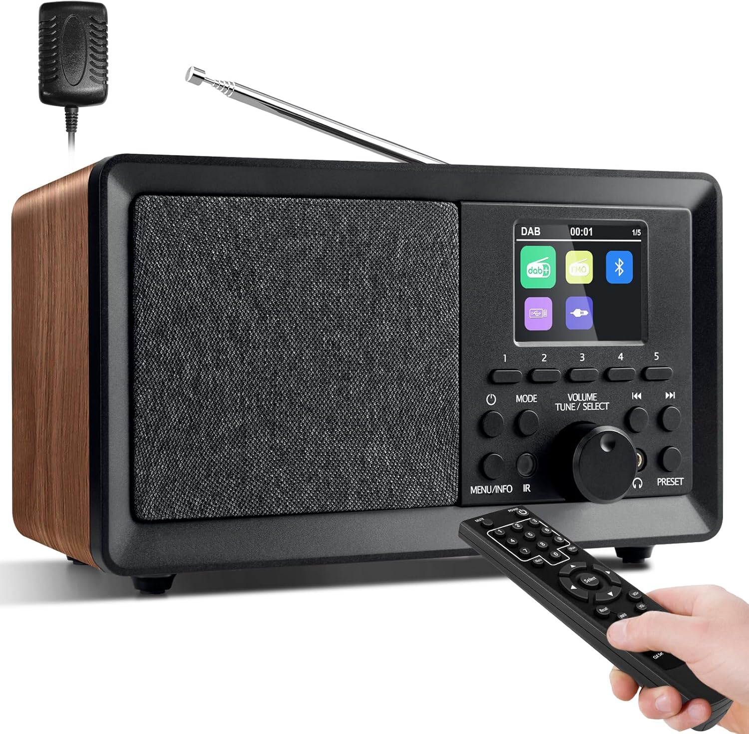 Wholede DAB Plus Radio mit Bluetooth, DAB Radio mit Fernbedienung DAB+