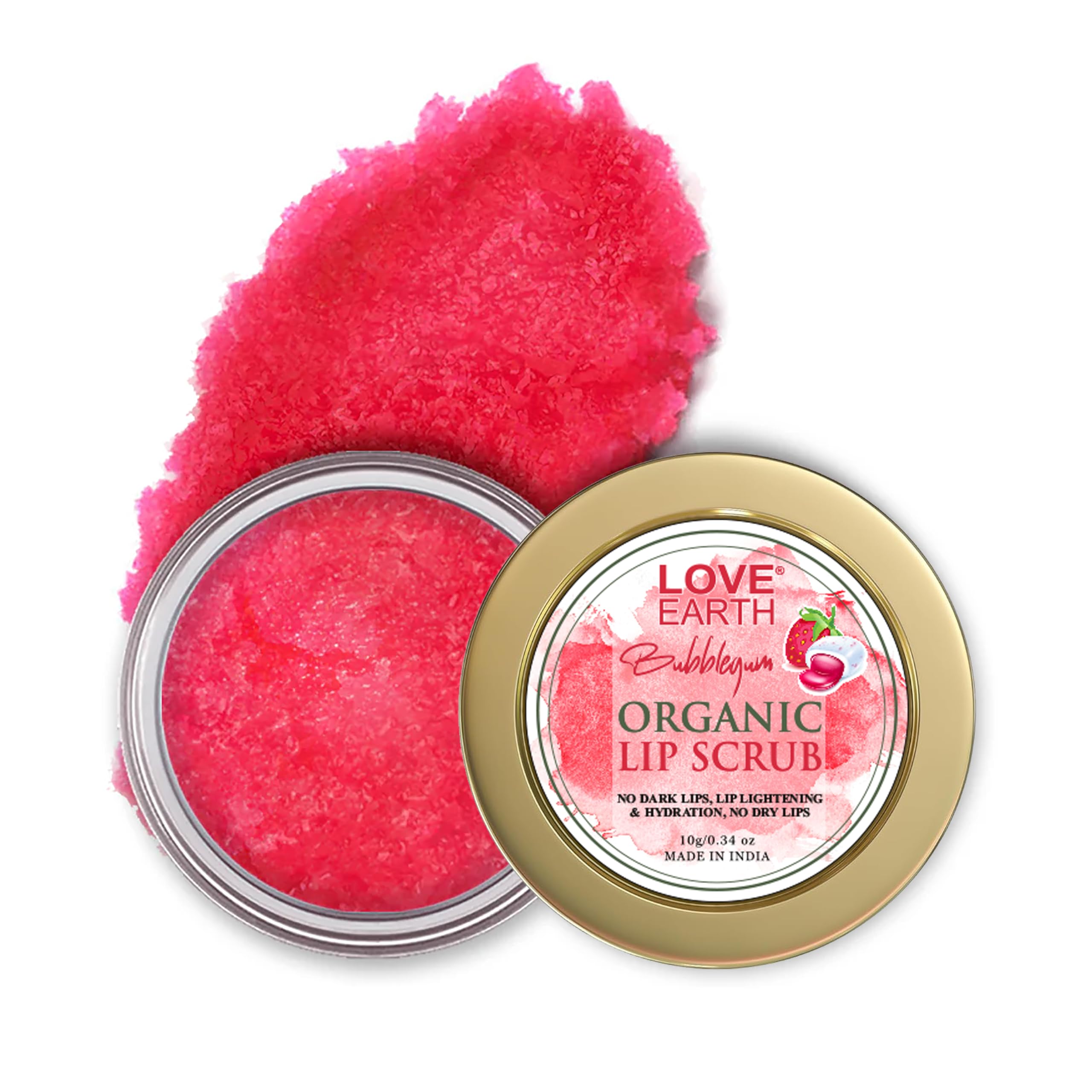 Love Earth Organic Lip Scrub With Shea Butter And Vitamin-E For Lip Hydration And Repair 10gm