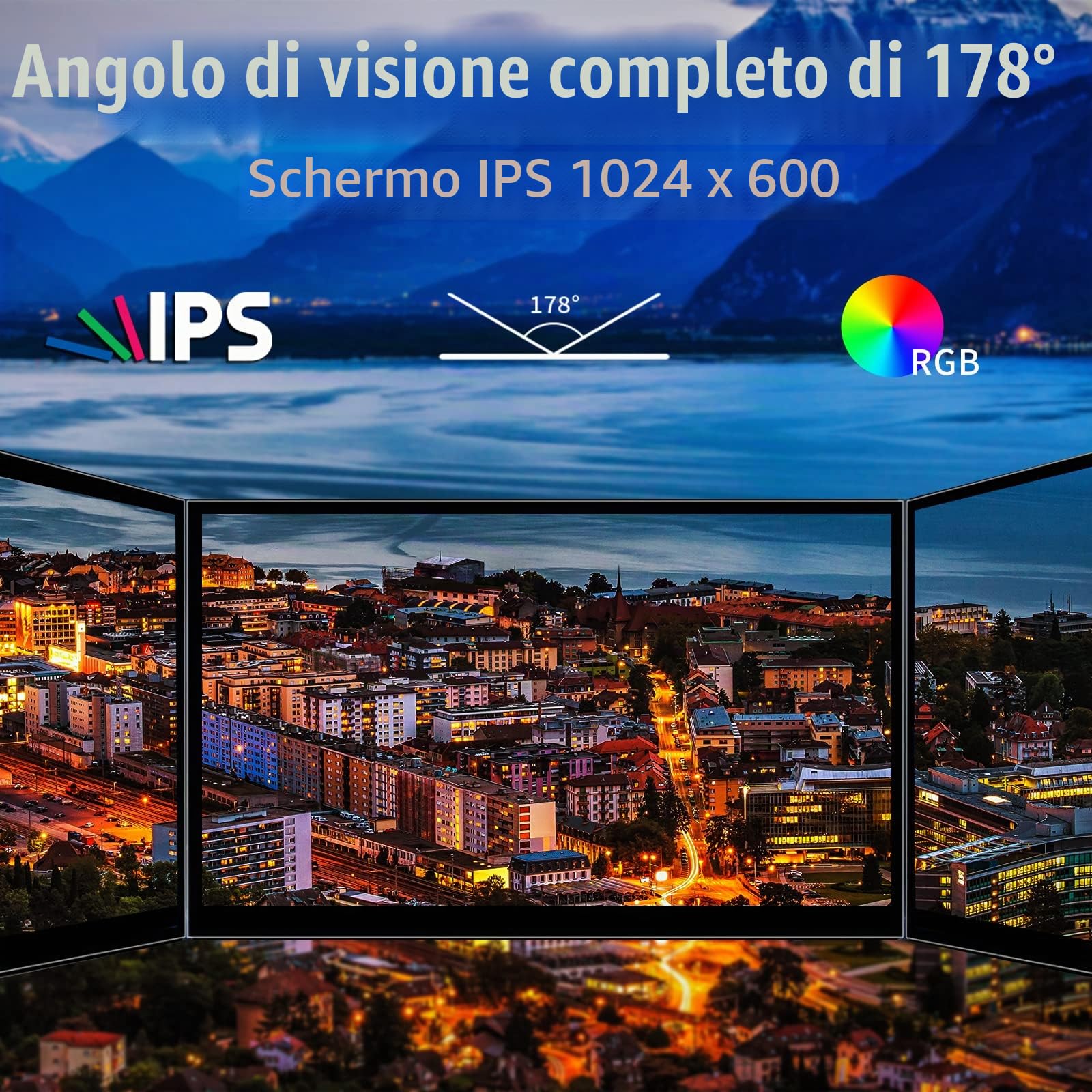 WIMAXIT Raspberry Pi 4 Touch Screen, 10.1 pollici Monitor touch portatile 1024X600 IPS con doppia USB HDMI Angolo di visione 178° per Raspberry Pi 5 4 3 2 Zero B+ Modello B PS4 iOS Win7/8/10