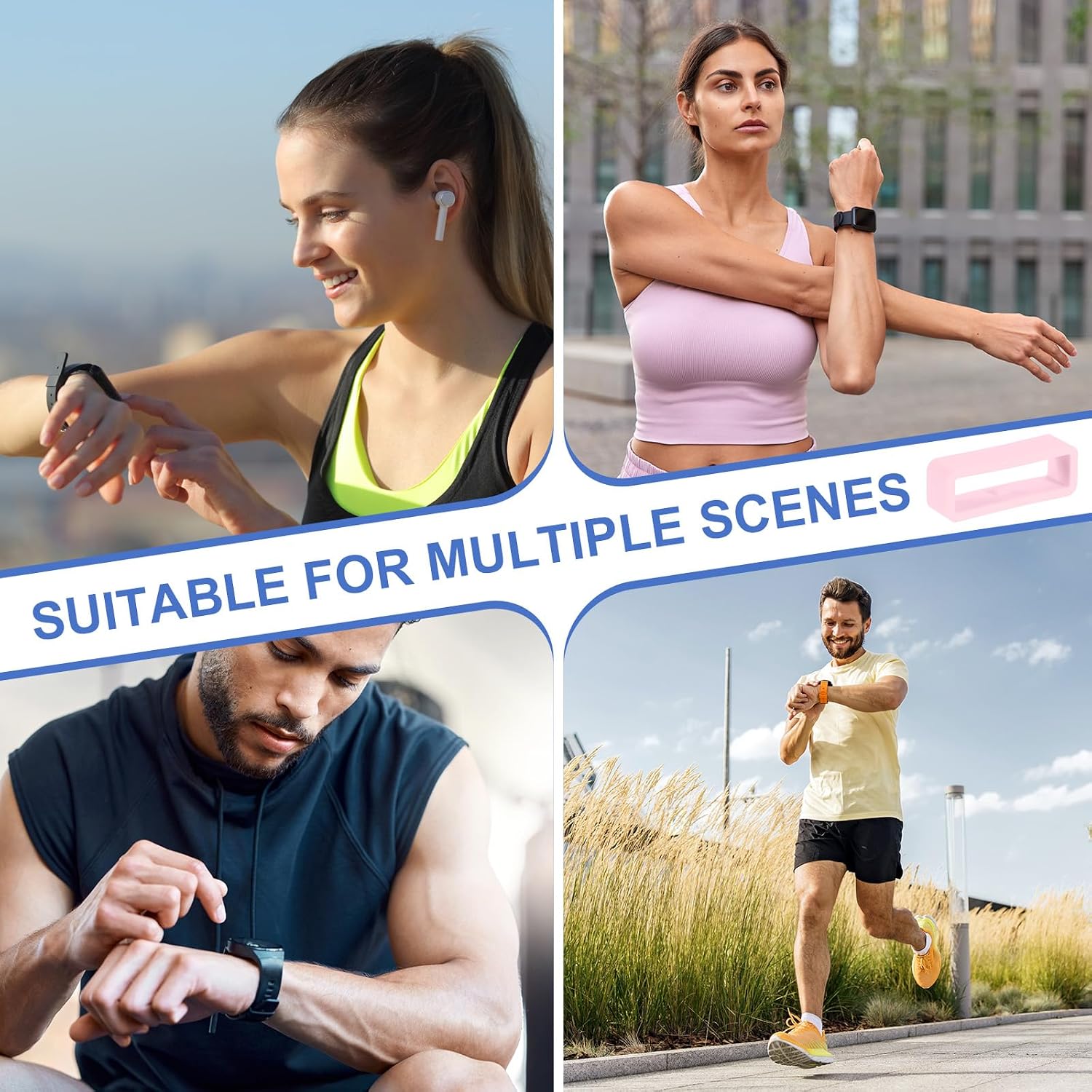 PATIKIL Watch Band Holder Loop, Universal Silicone Watch Replacement Band Strap Keeper Parts for Smart Sport