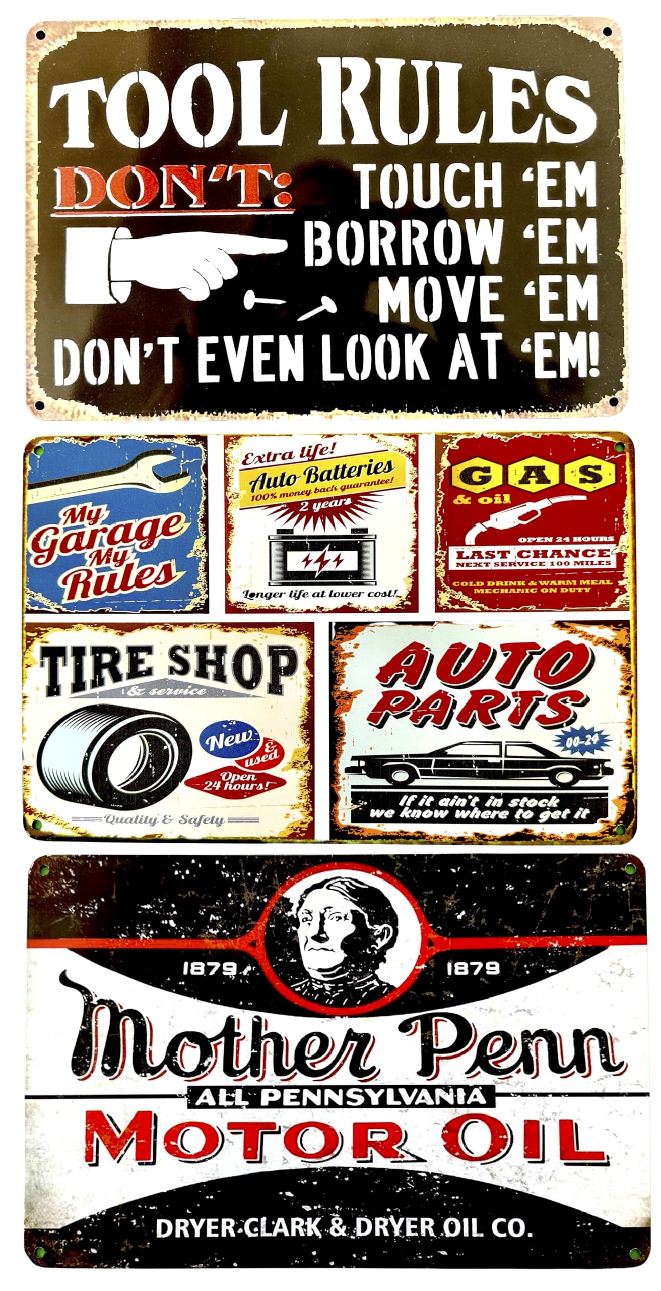 Diilihiiri 3 Set Garage 3X1 Garage Poster – My Tools – My Rules 30 X 20 Cm – Poster For Mechanics Enthusiasts My Garage-My Tools-My Rules | Mechanics Plate | Workshop Sign (2635-227-313-321)