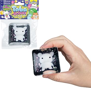 ORB Tabalicious TABA Squishy Glow in The Dark White Bear Stress Cube Toy - Soft, Sticky, Glowing TABA Squishy Animal Stress Cubes - Fun Stress Ball Squishies - Kawaii Fidget Toys for Kids and Adults