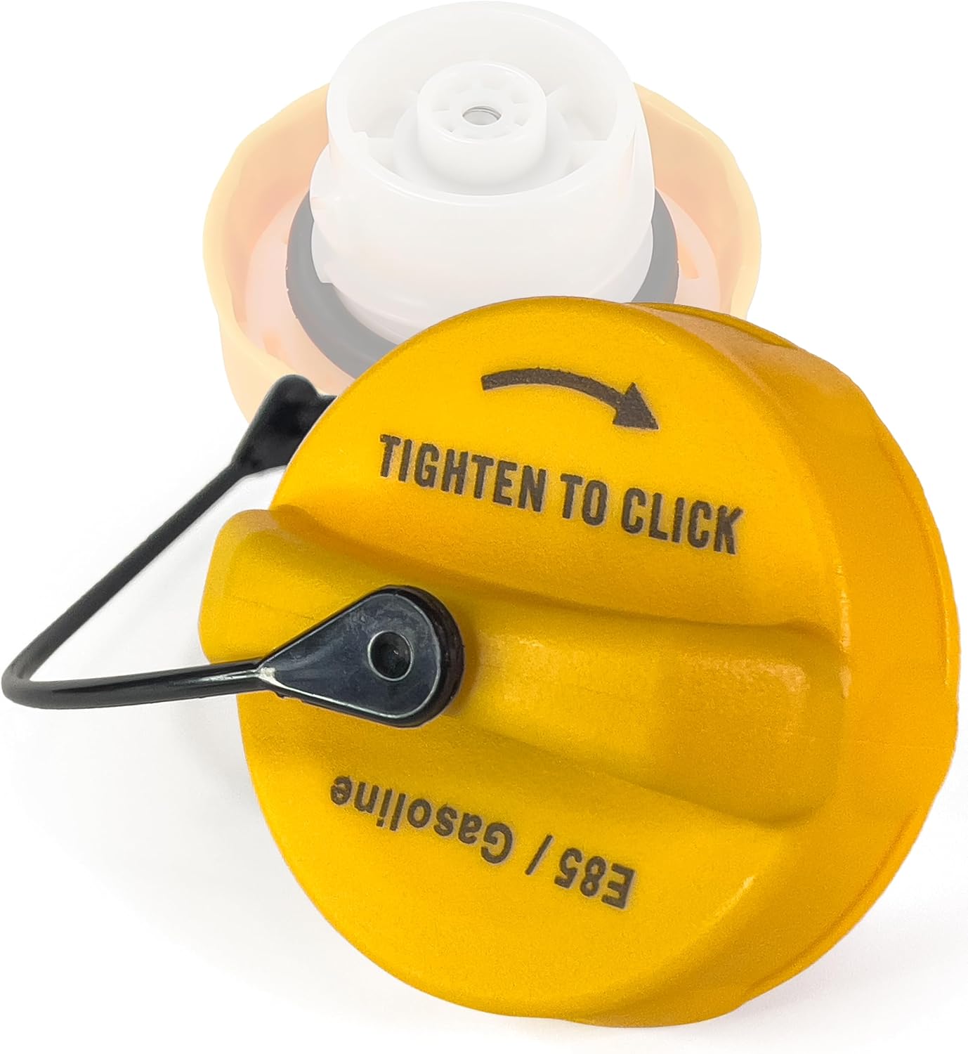 Click&Fit Gas Tank Cap E85 replacement for 2007-2019 Dodge Jeep Chrysler Ram – Flex fuel filler cap with tether and gasket replaces 52030379AB, 52030380AB, 4766580AB, Yellow