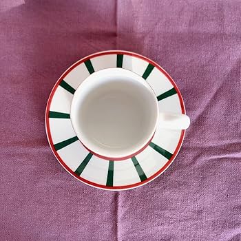 フランスアンティーク食器　バスク柄 Amazon.co.jp: バスク柄 カップ&ソーサー C 緑x赤 アンティーク