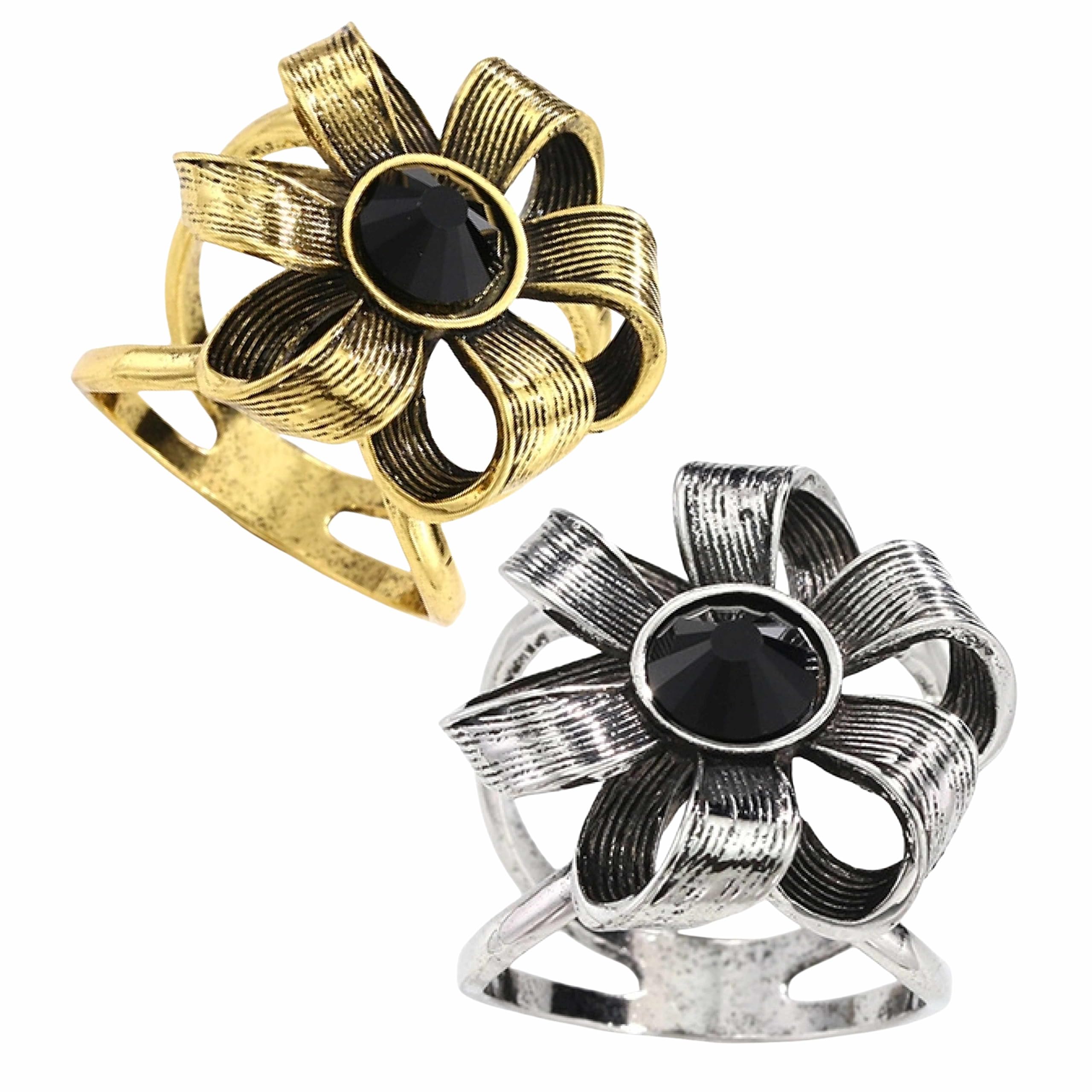 SYWDUDUCLT Scarf Ring for Women's Shawl, Silk Neckerchief, Tshirt, Gold/Sivler, S/M/L, 2 Pcs