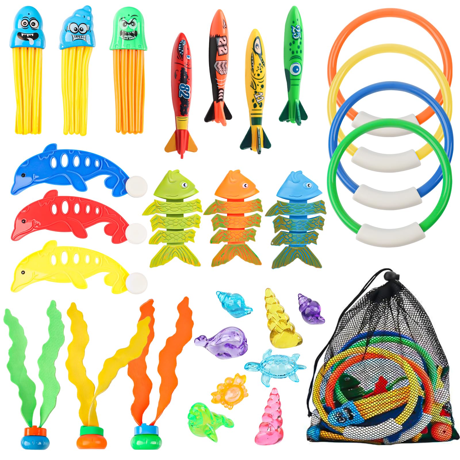 Jouets de plongée pour enfants, ensemble de jouets sous-marins pour piscine, cadeau pour fête de piscine (A)