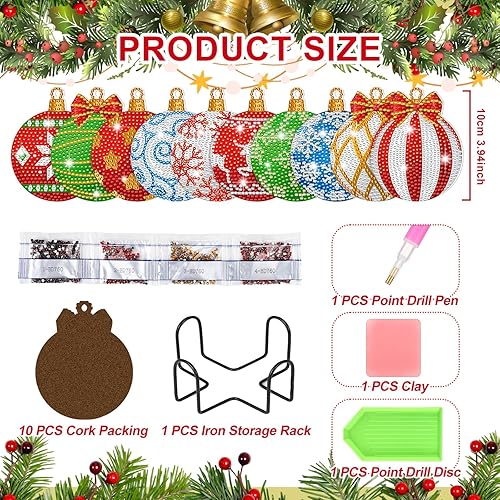 Miniatura 3 de FairySandy 10 posavasos de pintura de diamante de Pascua, posavasos de arte de diamante con soporte para huevos, posavasos de diamante 5D, kit de