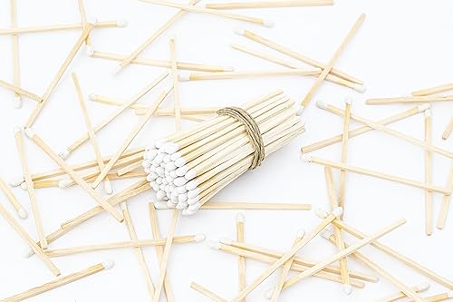 Miniatura 2 de Palillos de repuesto de madera de 3 pulgadas de largo con calcomanías de huelga, fósforos de seguridad al por mayor sueltos a granel (blanco, 50