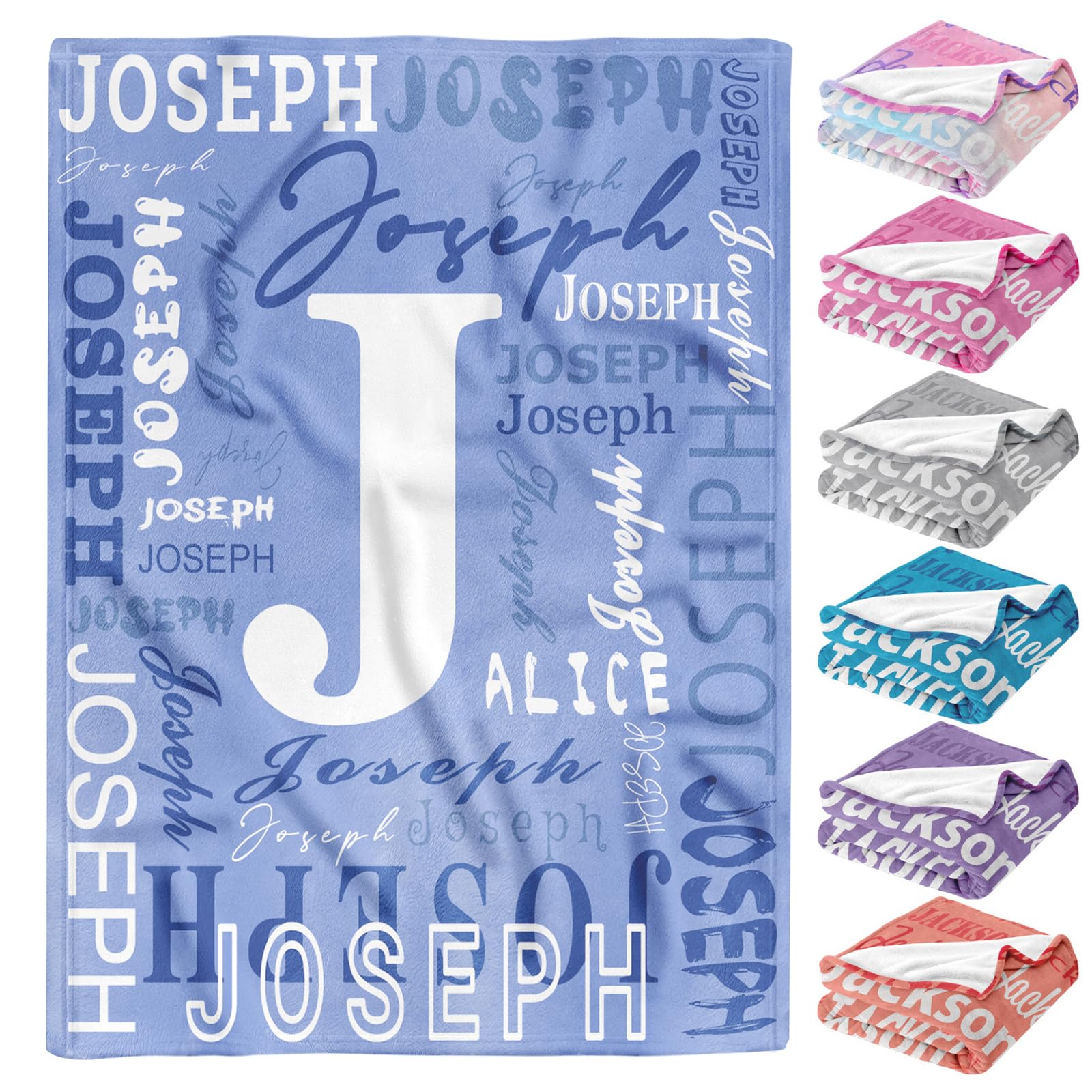 Novgarden Ships Next Day-Personalized Blankets for Kids, Custom Baby Blanket with Intial for Girls/Boys, Flannel Throw Bed Blanket Christmas Monogram Blanket Baby Girls Newborn Essentials Gift