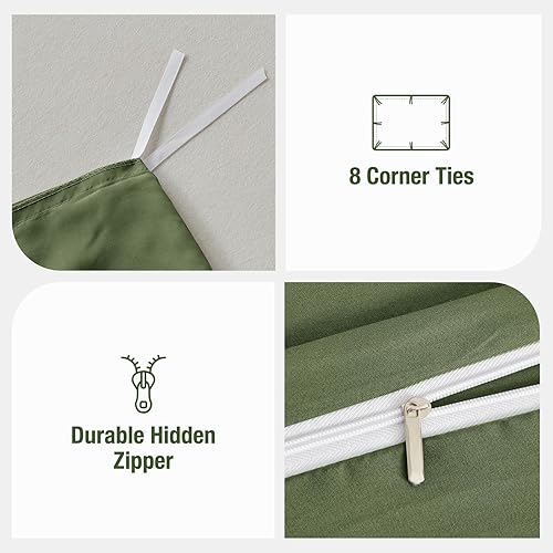 Miniatura 47 de Lekesky Juego de funda de edredón tamaño King, de microfibra suave, bohemio, azteca, azul, bohemio, con cierre de cremallera, lazos en las esquinas