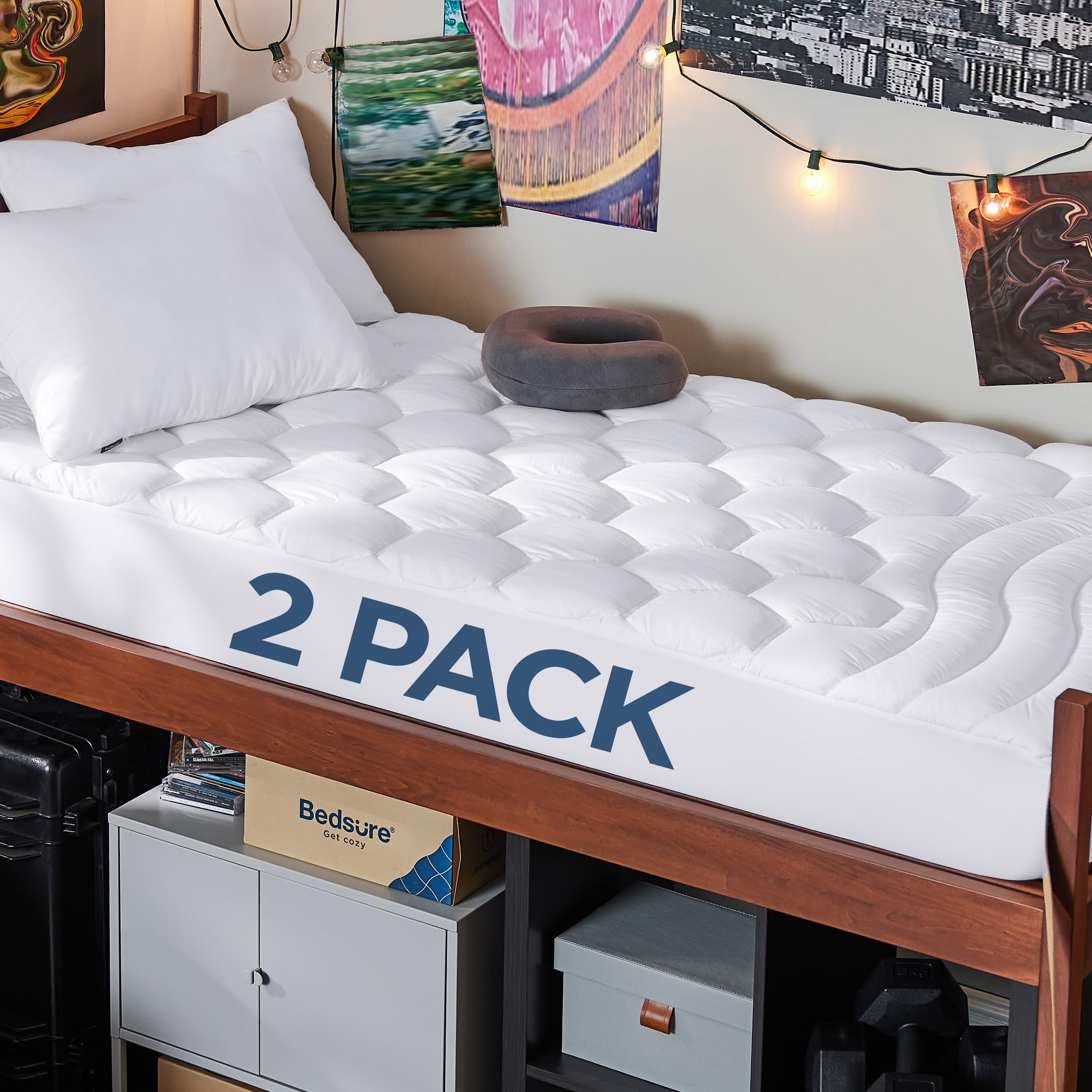 Bedsure Twin XL Mattress Protector 2 Pack, Soft, White, Pack of 2, 39 x 80 Inch