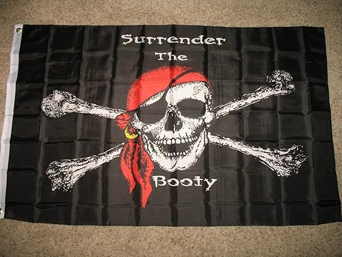Bandera pirata de rendición del botín, bandera de casa de bandera de 3 x 5 pies