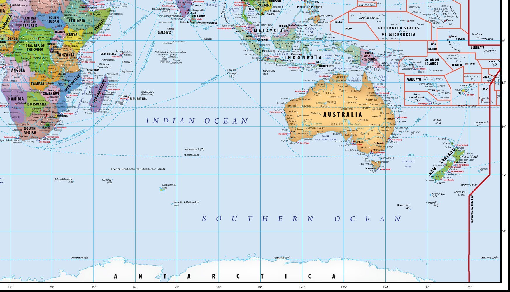 世界大地図 Amazon.com: Maps International Giant World Map Poster – Mega