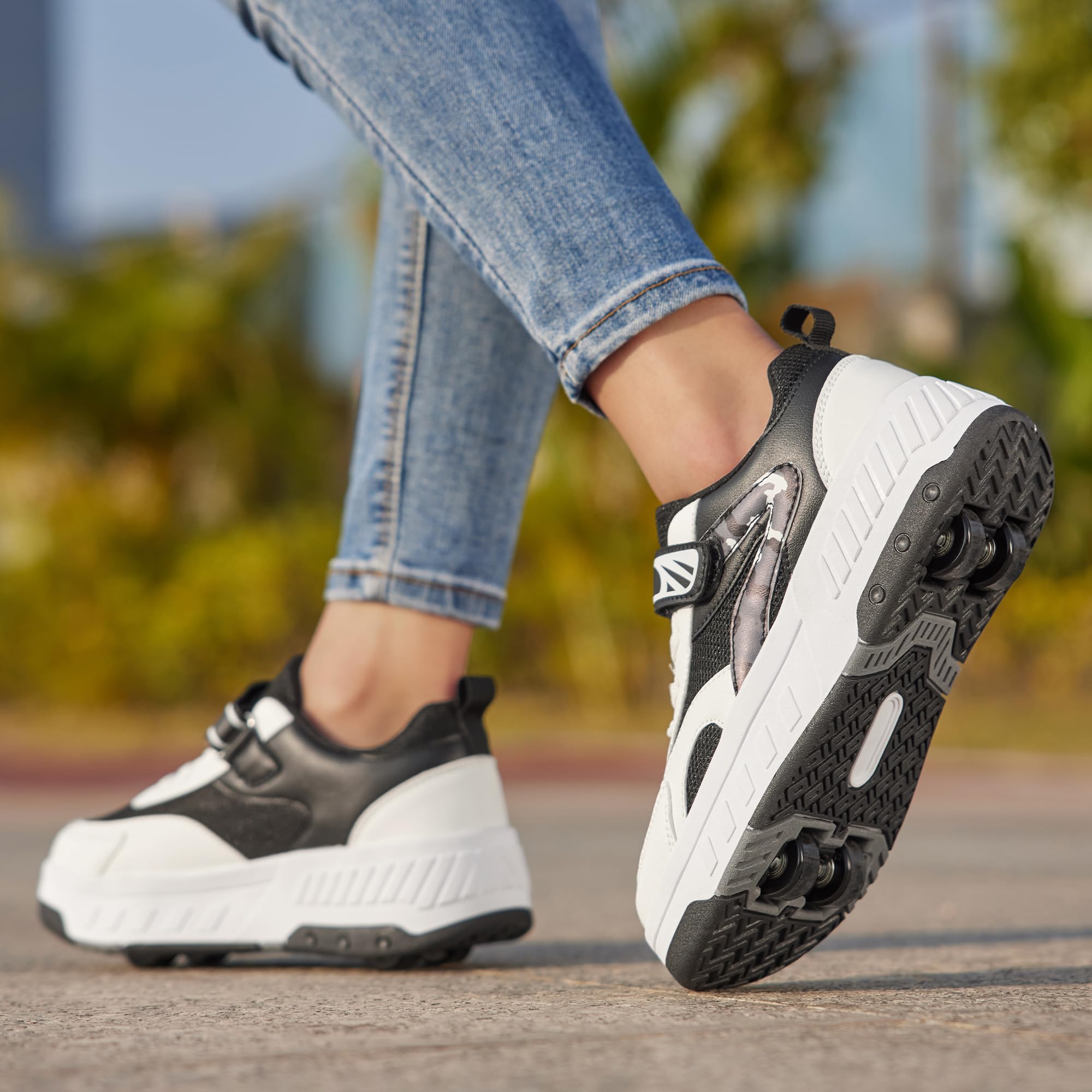 YINGCSM Scarpe con Rotelle Scarpe Pattini Bambino Bambina Scarpe con Rotelle 4 Rotelle a Scomparsa Scarpe Sportive