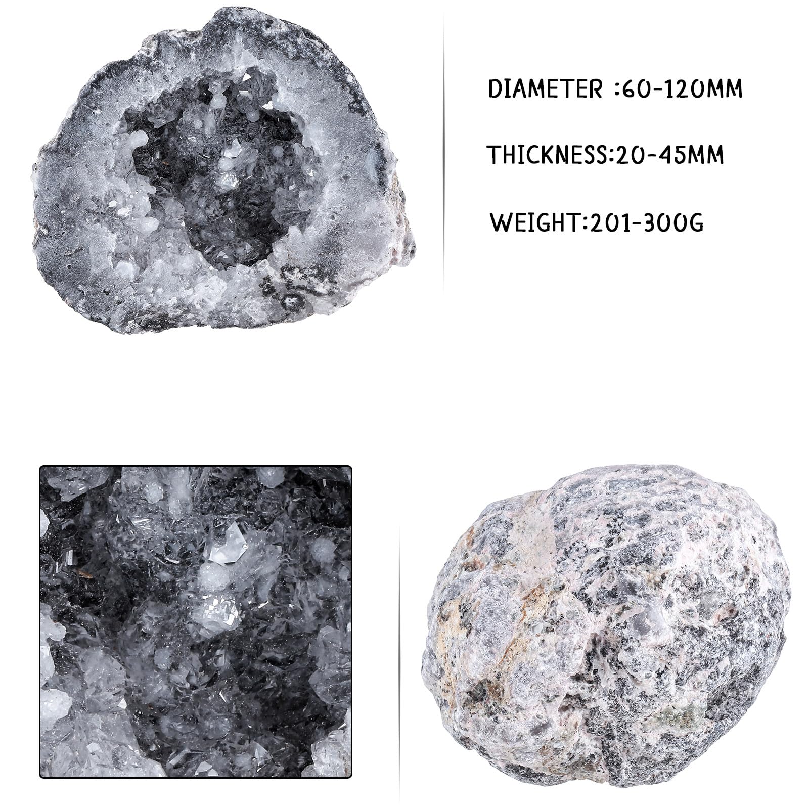 Nupuyai Natural Agate Geode Crystal Cluster Stone - Image 2