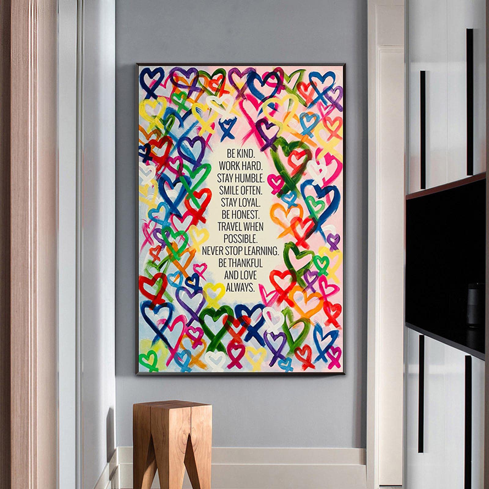 'Kind and Love' nowoczesny obraz na płótnie kolorowe plakaty i nadruki sztuka ścienna obrazy do salonu dekoracja ścienna Cuadros 60 x 80 cm bez ramy