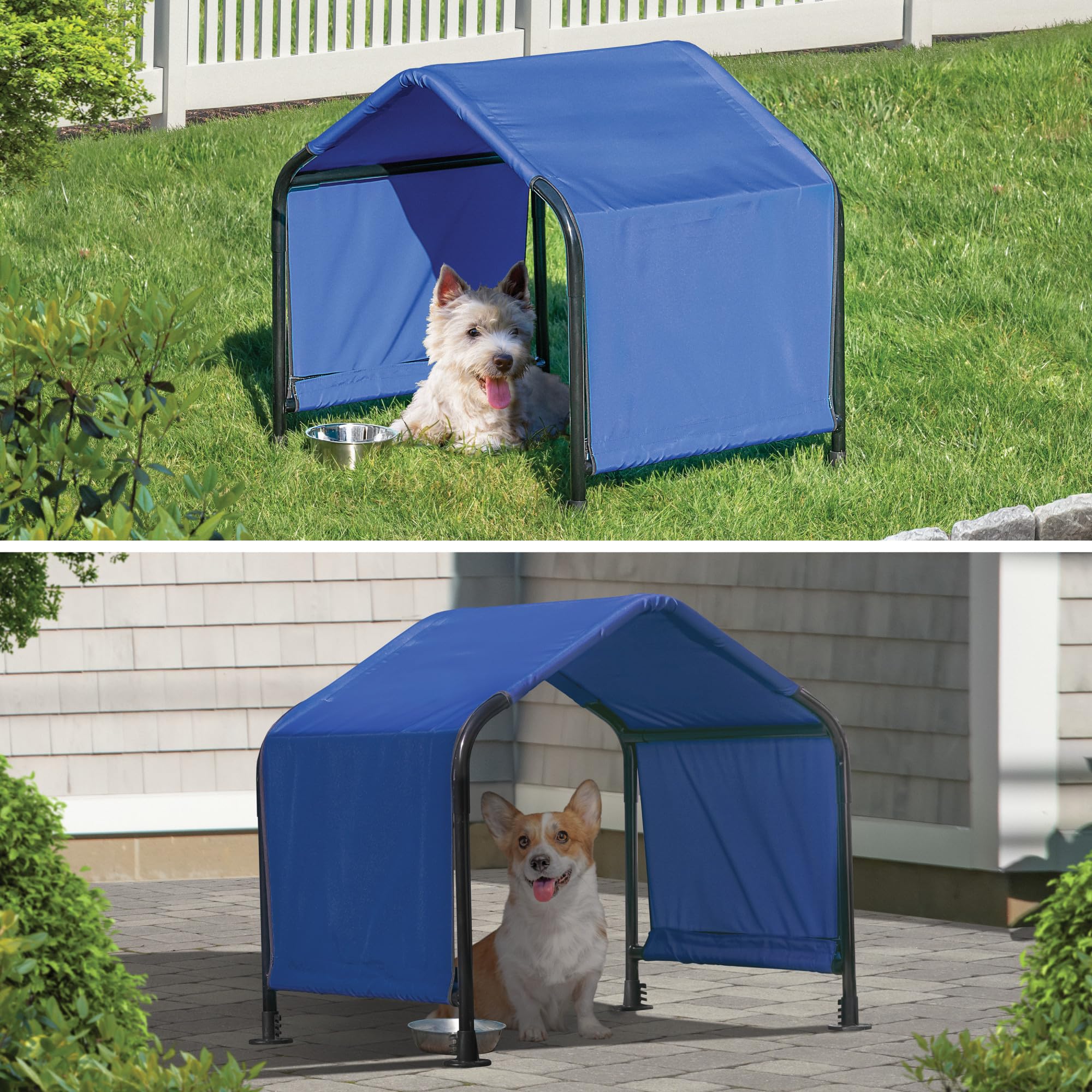 ShelterLogic Toldo versátil para Mascotas de 2.5 pies, para Perros de Raza pequeña, Gatos, Animales pequeños y Ganado, Color Azul