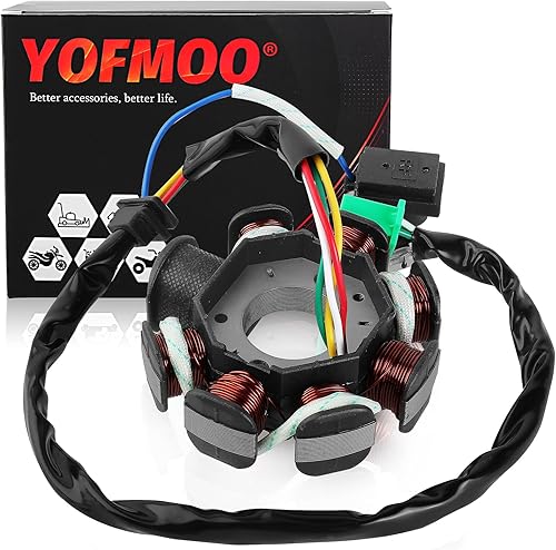 Bobina de encendido Magneto Estator CA 8 polos 5 cables compatible con GY6 125cc 150cc 125 ATV Scooter Ciclomotor Go Kart Buggy Quad 4 tiempos Pit