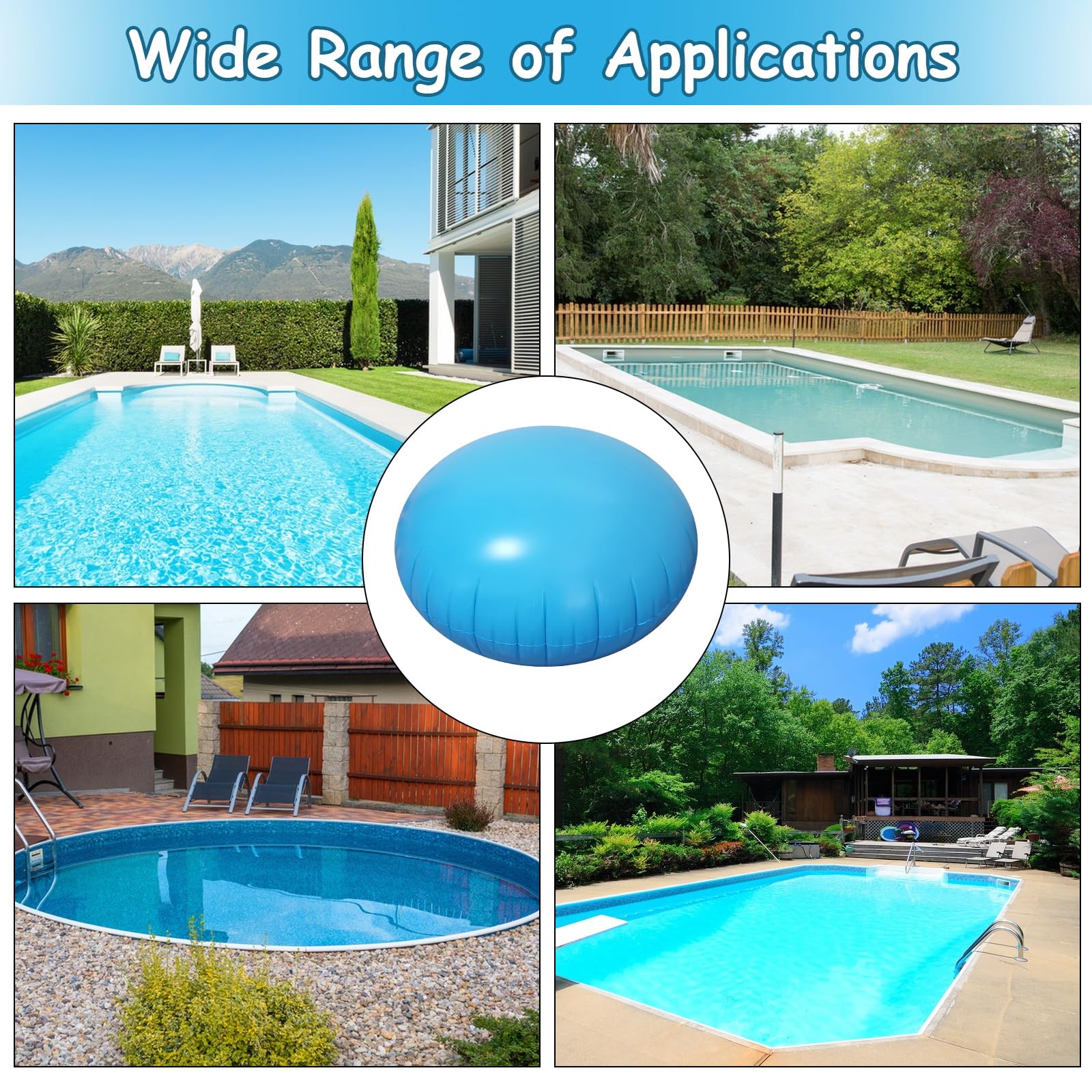 Cojín de Piscina de Invierno, XXL 120 x 120 cm Cojín de Aire para Piscina Cojín de Invierno para Piscina Inflable, Cojín de Piscina Cojín de Aire para Cubierta de Piscina