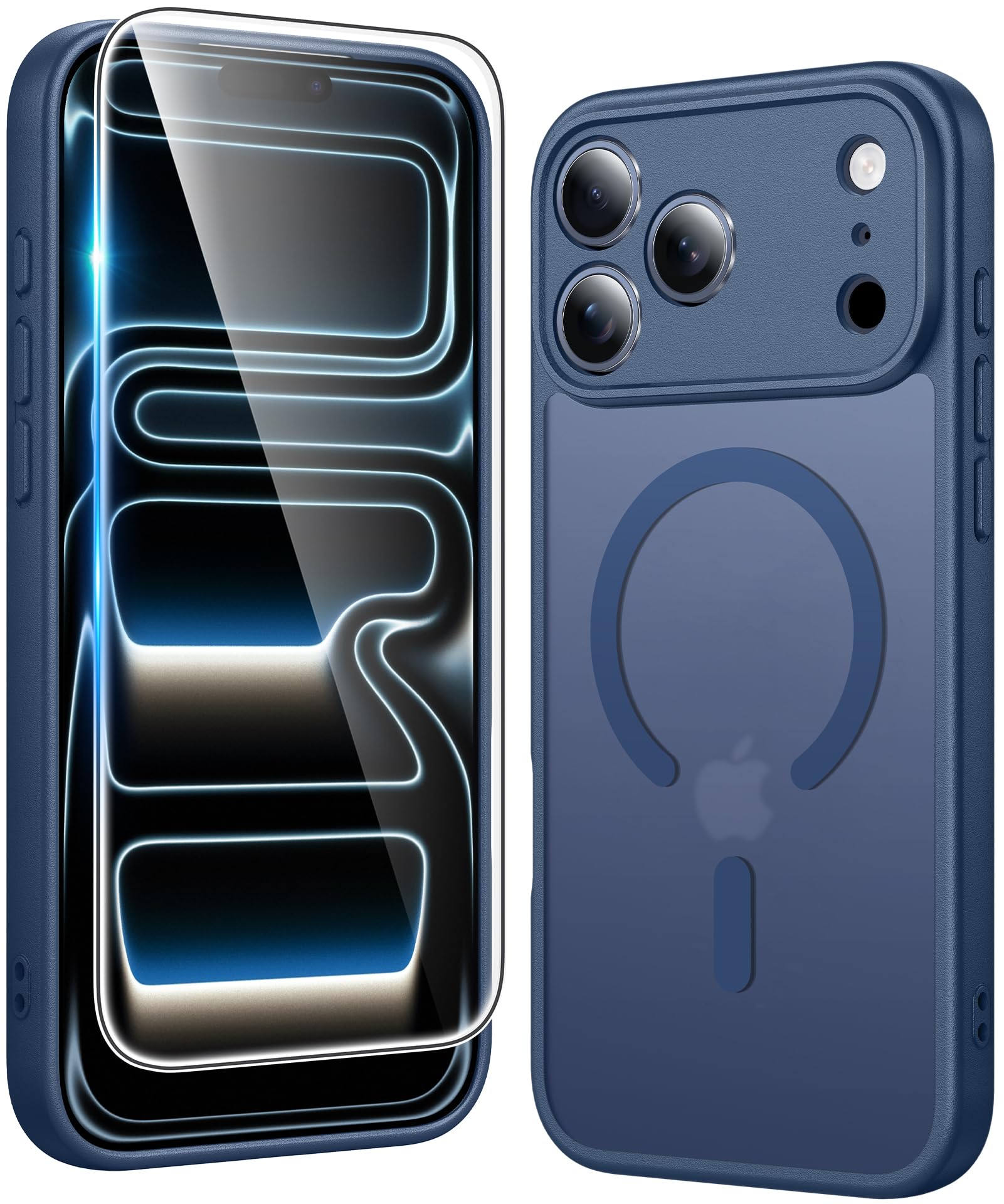 FNTCASE for iPhone 17 Pro-Max Case Compatible with Magsafe Matte Phonecase | Screen Protector, Military Grade Drop Protection, Slim Magnetic Phone Cases, Shockproof Bumper, Translucent Cell Cover