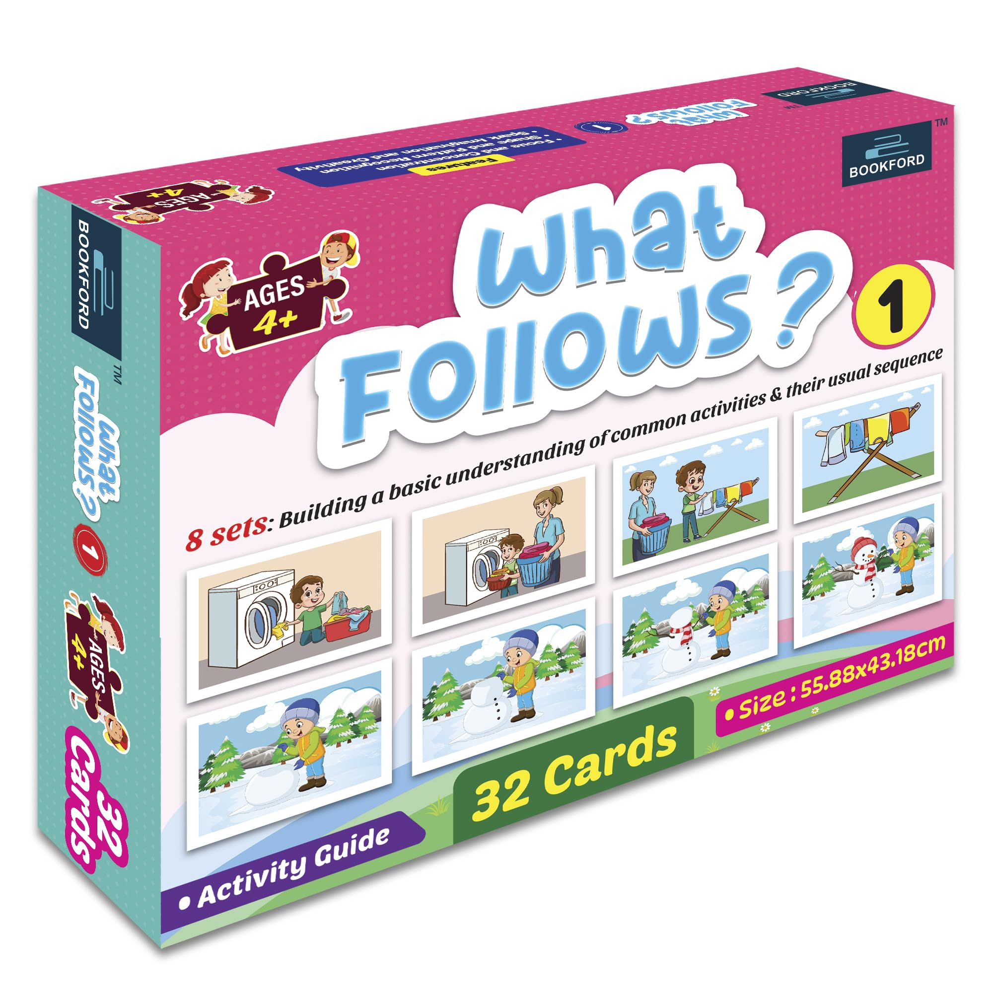 BOOKFORD What Follows Card Puzzle for Kids Card Puzzle Game & Fun and Learning Educational Toy for Kids (32 Pieces) (B0CVTZTRH7) Amazon Price History, Amazon Price Tracker