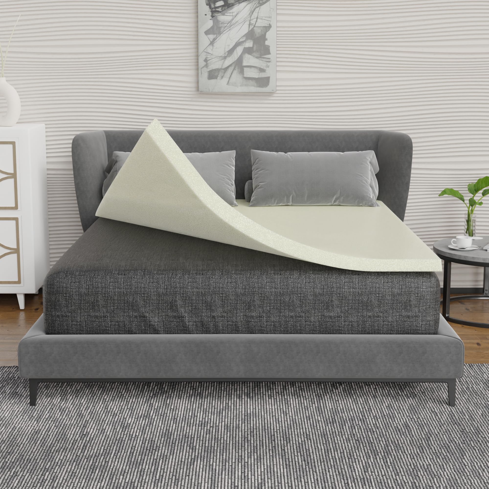 Snapklik.com : 1-Inch High Density Medium Firm Foam Mattress Topper ...