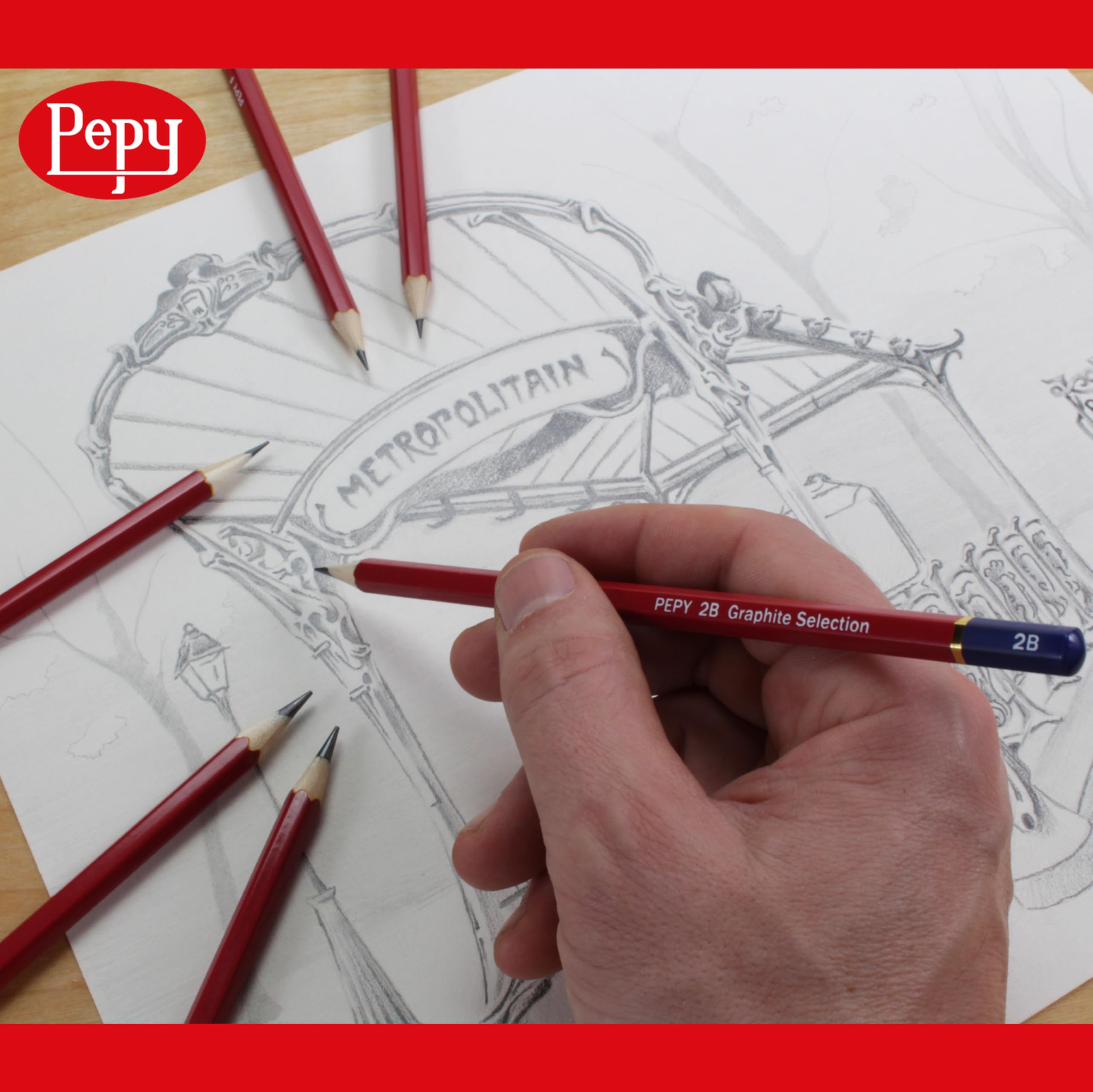 Snapklik.com : Pepy Graphite Professional Drawing Pencils - Set Of 12 H ...