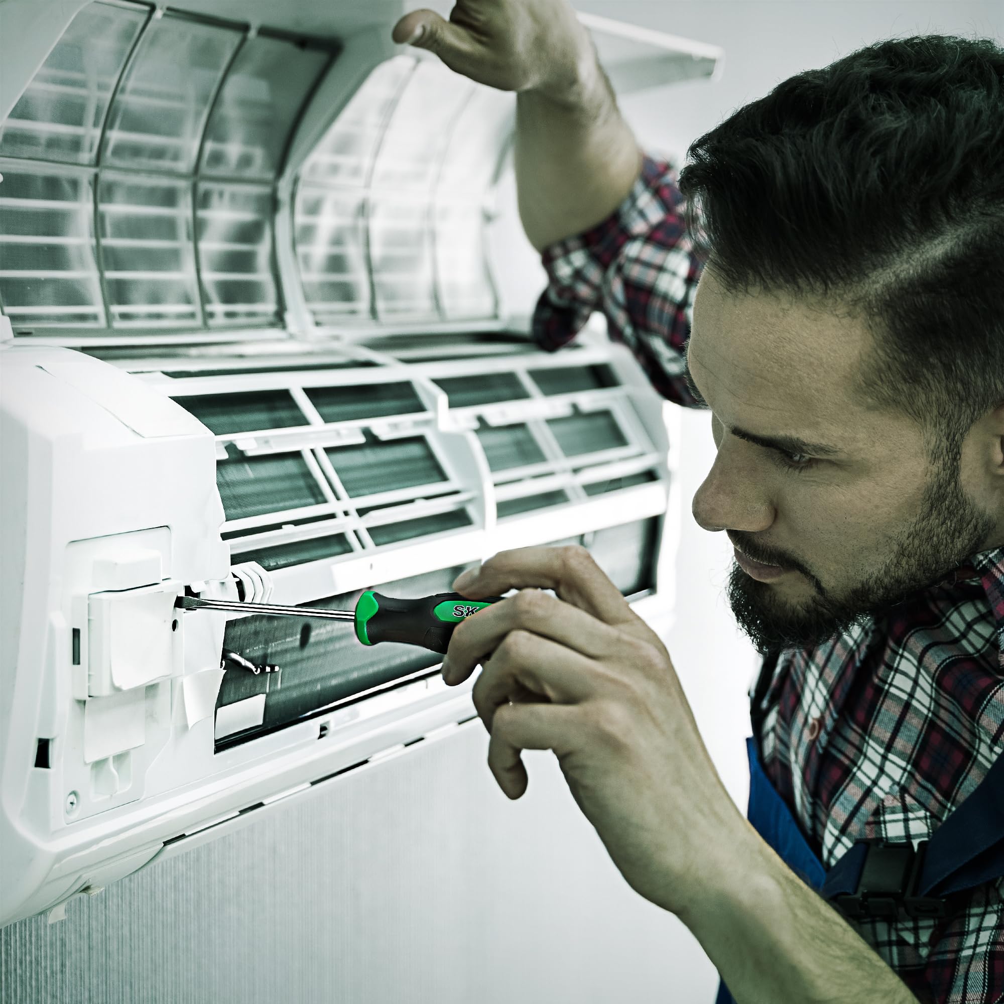 SK 6-częściowy zestaw wkrętaków szczelinowych, zestaw wkrętaków magnetycznych, stal S2, uchwyt SureGrip®