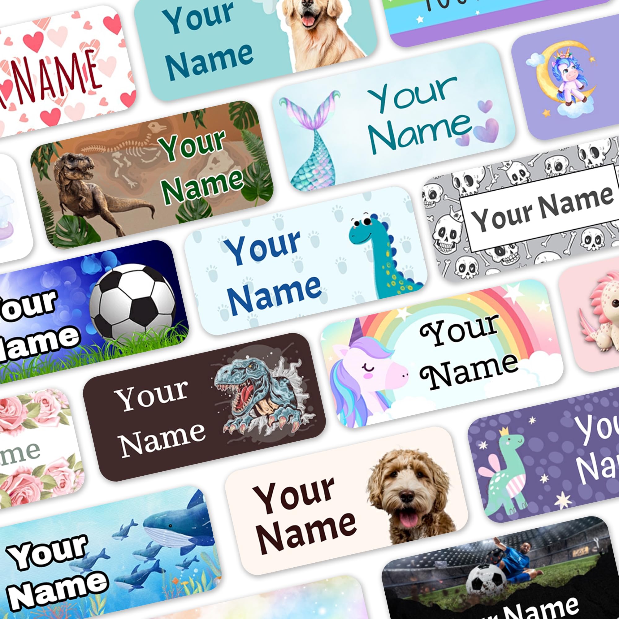 Stick on Clothes Labels, Kids Name Label Stickers, Clothing Name Tags, Waterproof & Dishwasher Safe, School Uniform, Care Homes & Nurseries (60)