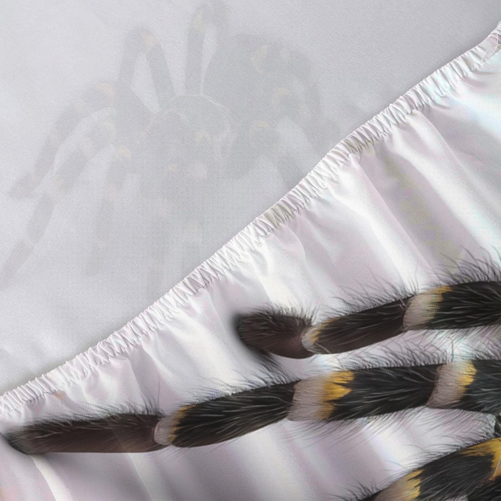 Sábanas 200X190/200Cm - Juego De Sábanas 3 Piezas Estampadas Araña 3D - Microfibra Suave Transpirable - Sábana Bajera Ajustable - Ropa De Cama Vida Salvaje (Crema)
